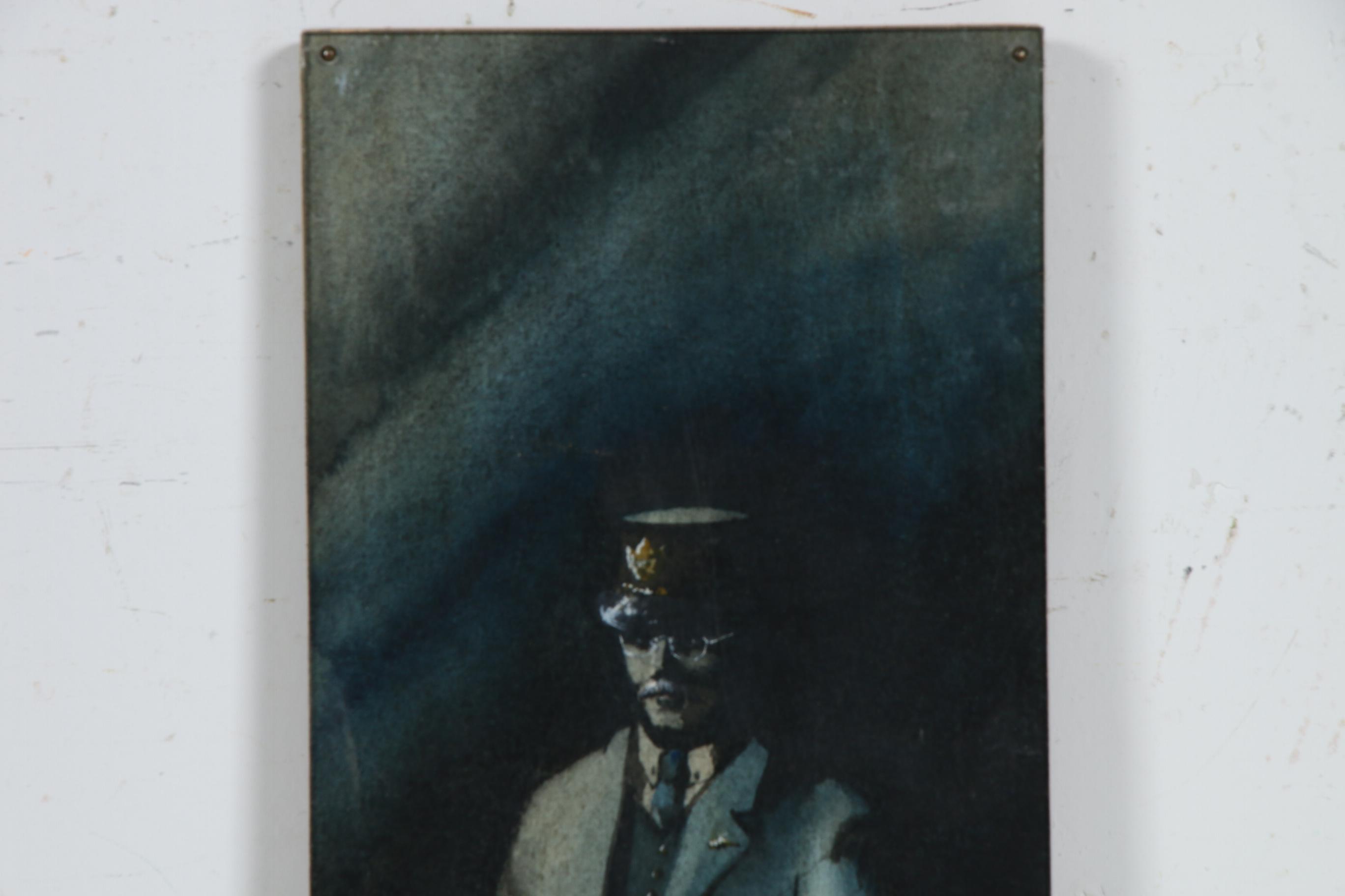 Watercolor Painting of a Train Conductor, 1969