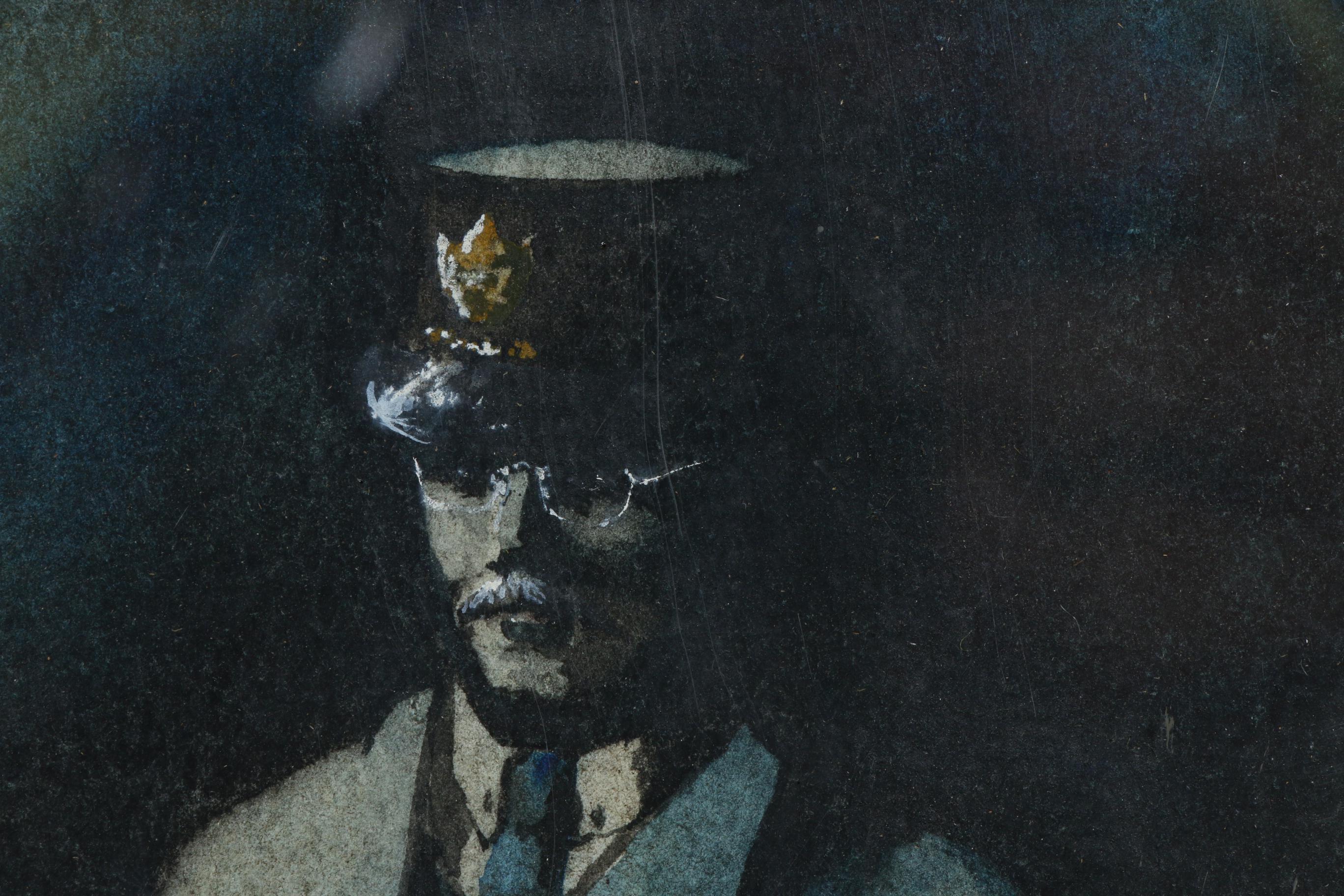 Watercolor Painting of a Train Conductor, 1969