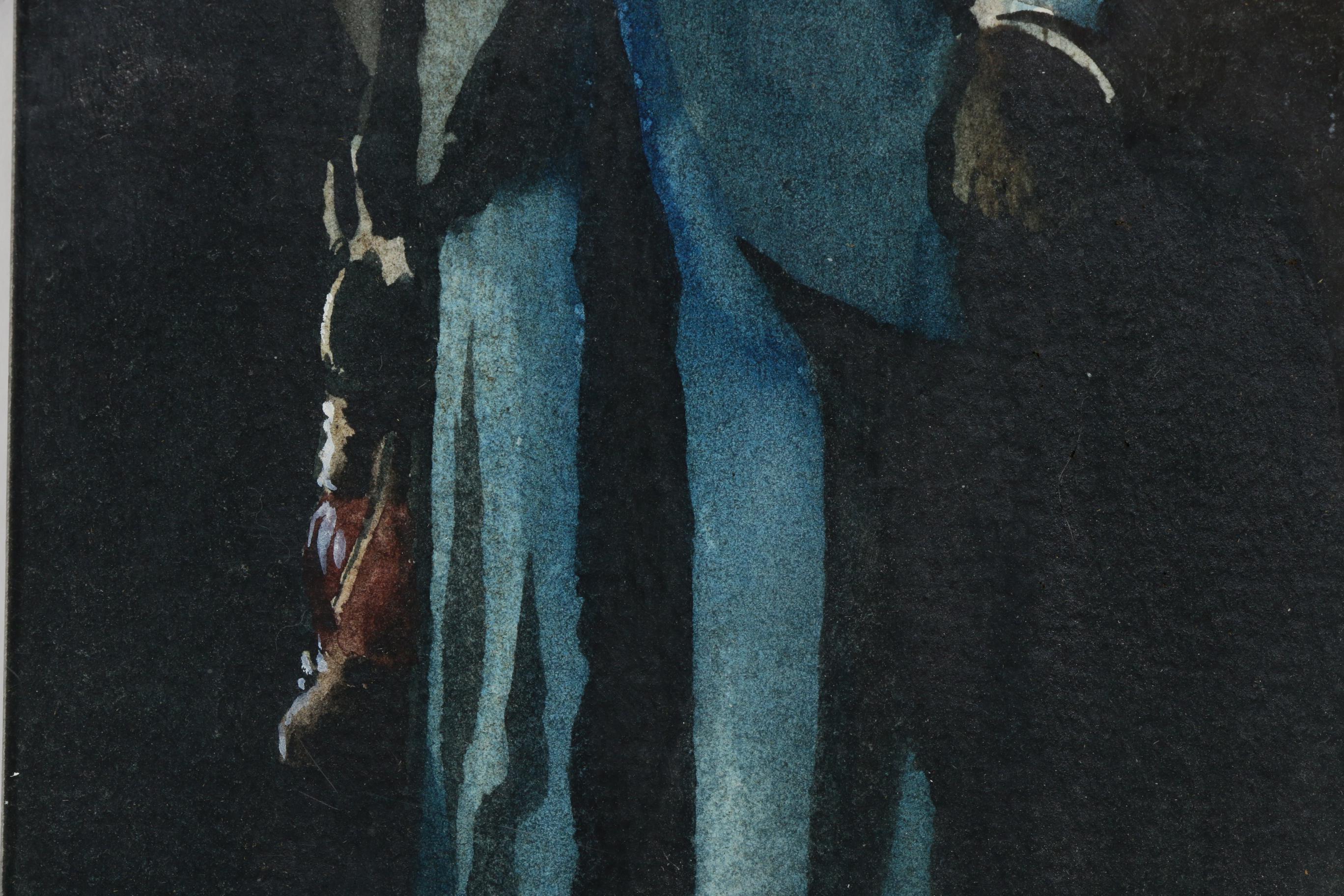 Watercolor Painting of a Train Conductor, 1969