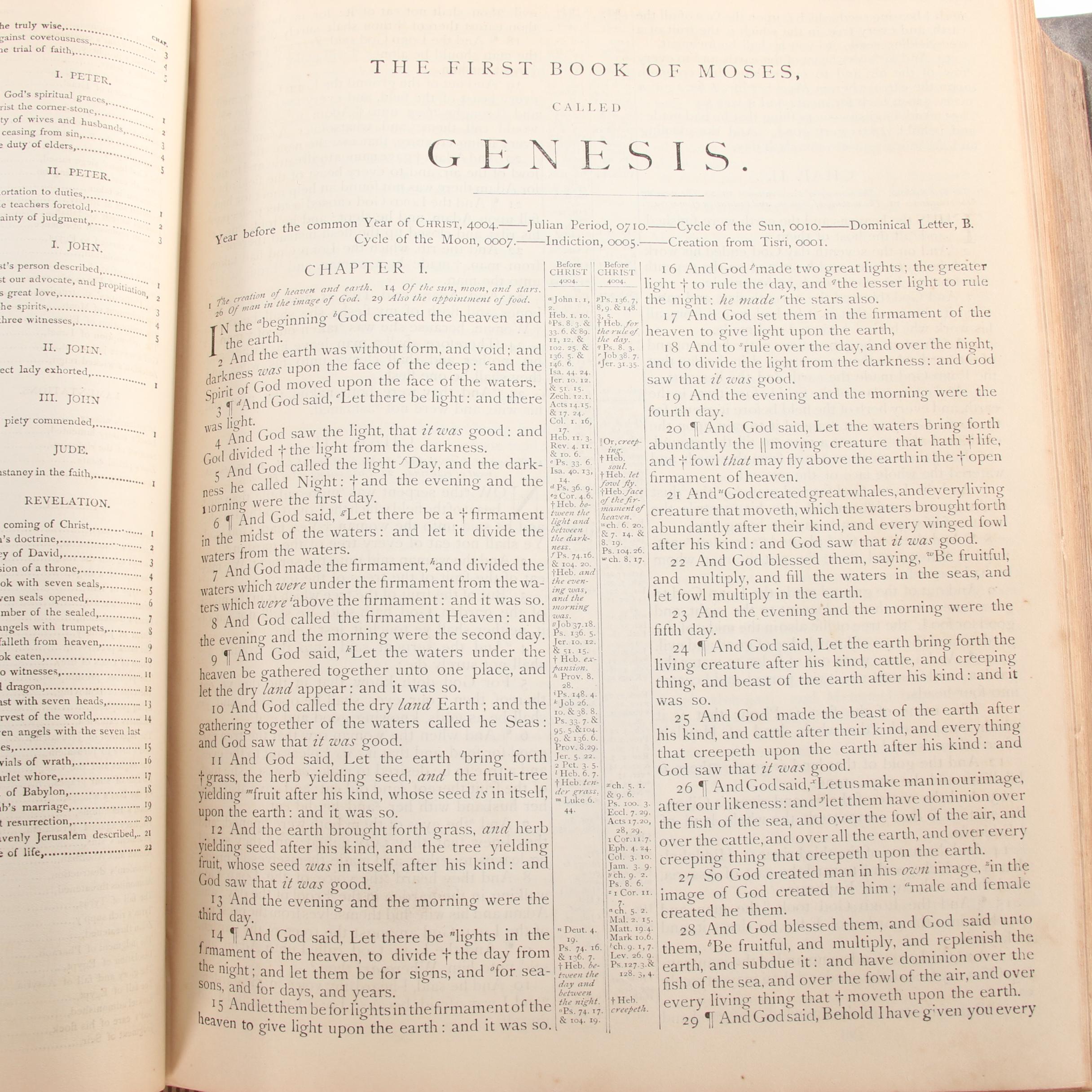 1881 "The Holy Bible with Complete Concordance and Bible Dictionary"