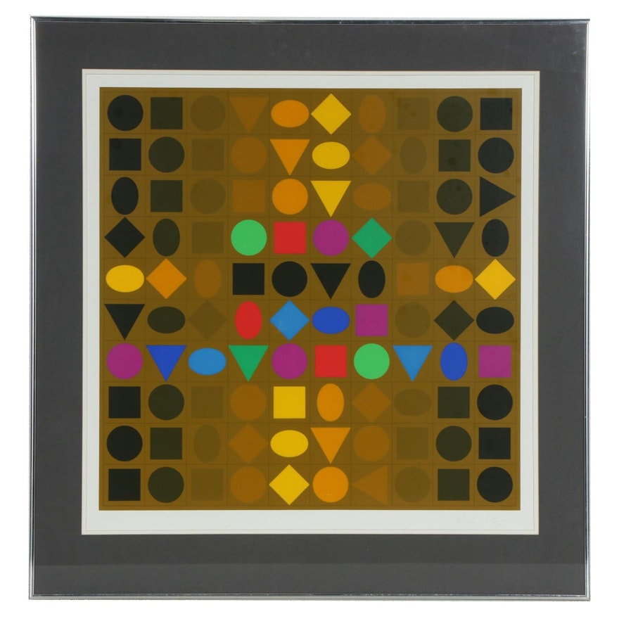 Victor Vasarely Op Art Serigraph, Late 20th Century