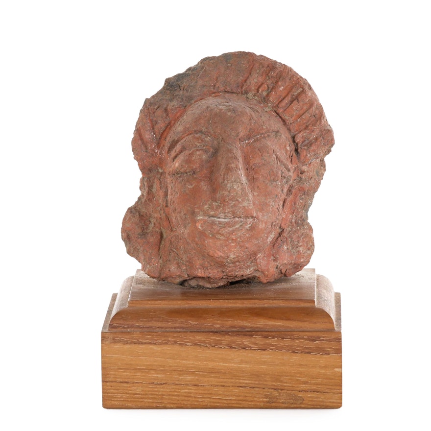 Indian Gupta Terracotta Head, Probably 7th Century