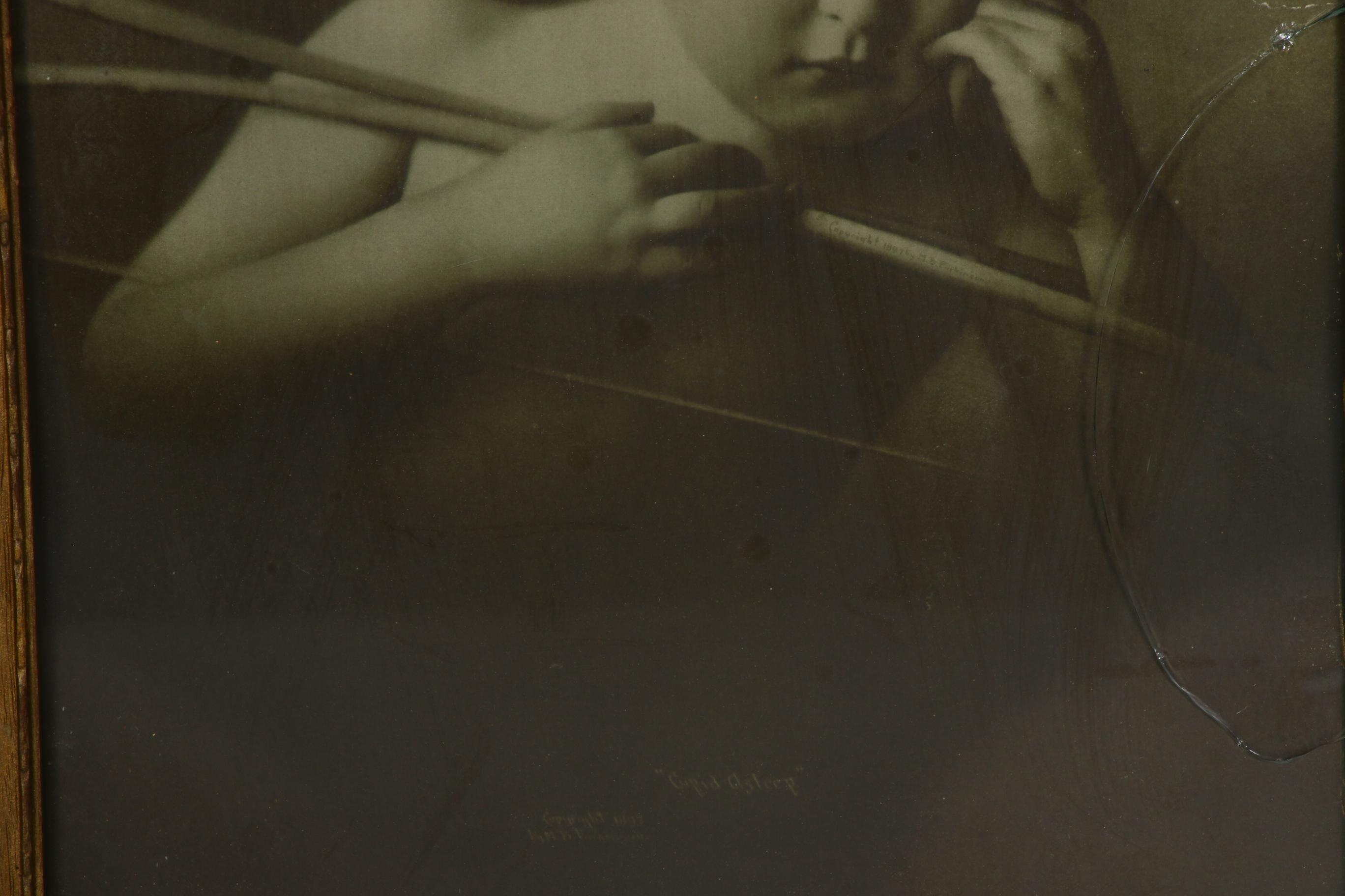 M.B. Parkinson Half-Tone Prints "Cupid Awake" and "Cupid Asleep", c. 1900