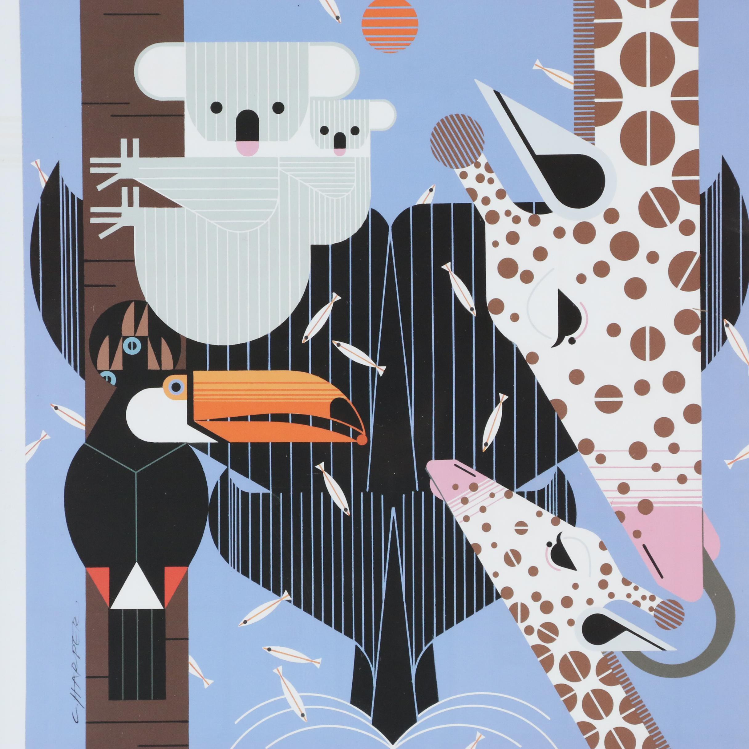 Offset Lithograph after Charley Harper "Zoo Babies"