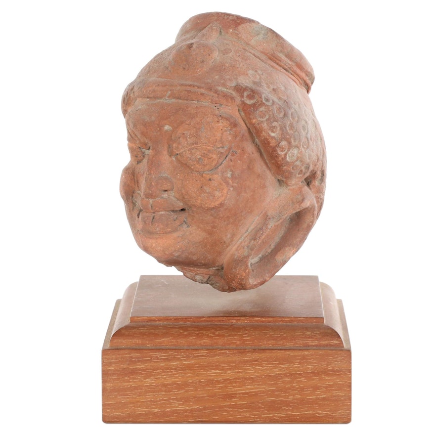 Indian Gupta Terracotta Head, Probably 7th Century