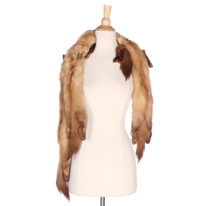 Stone Marten Fur Pelt Stole