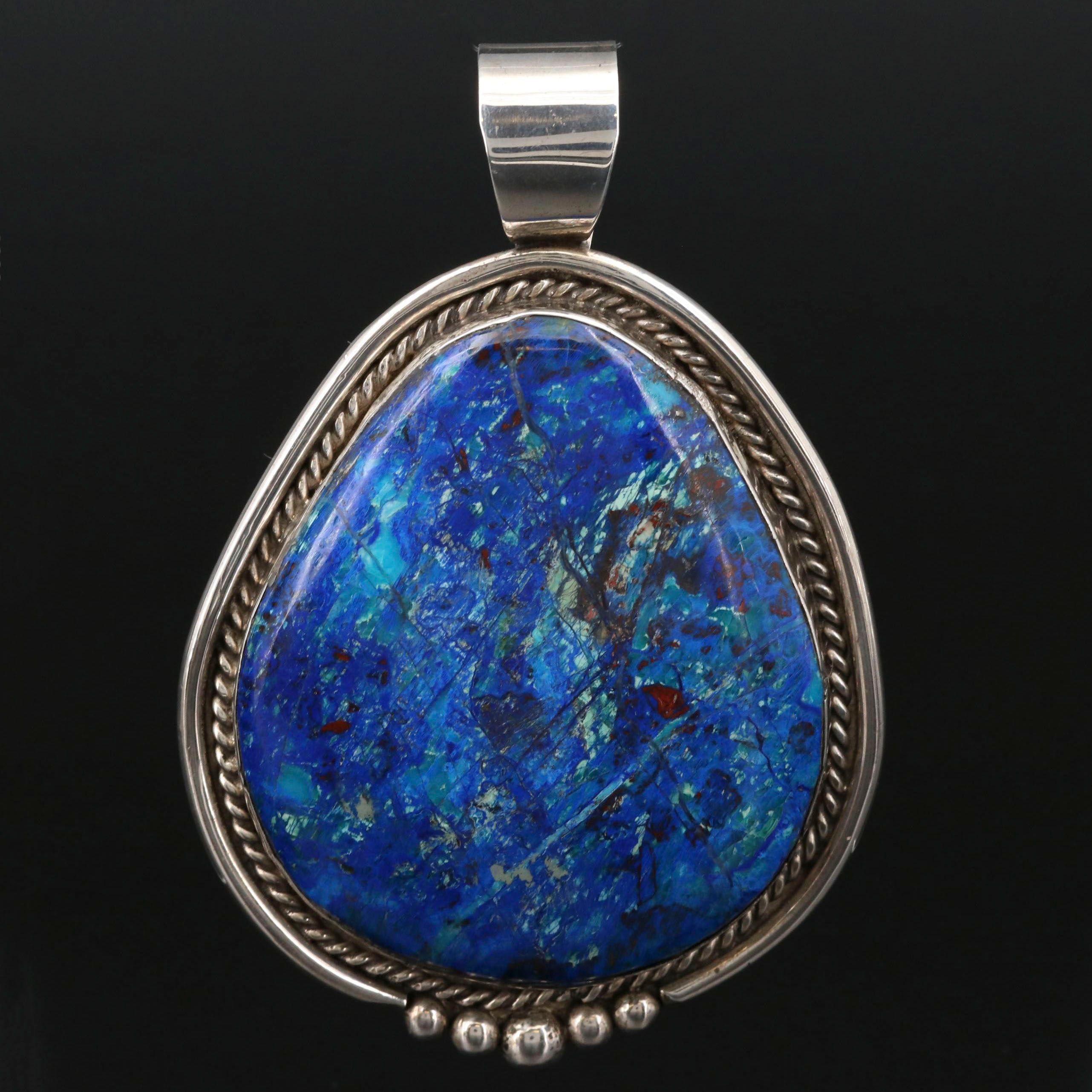 Nicholas Gambino Navajo Diné Sterling Chrysocolla Pendant