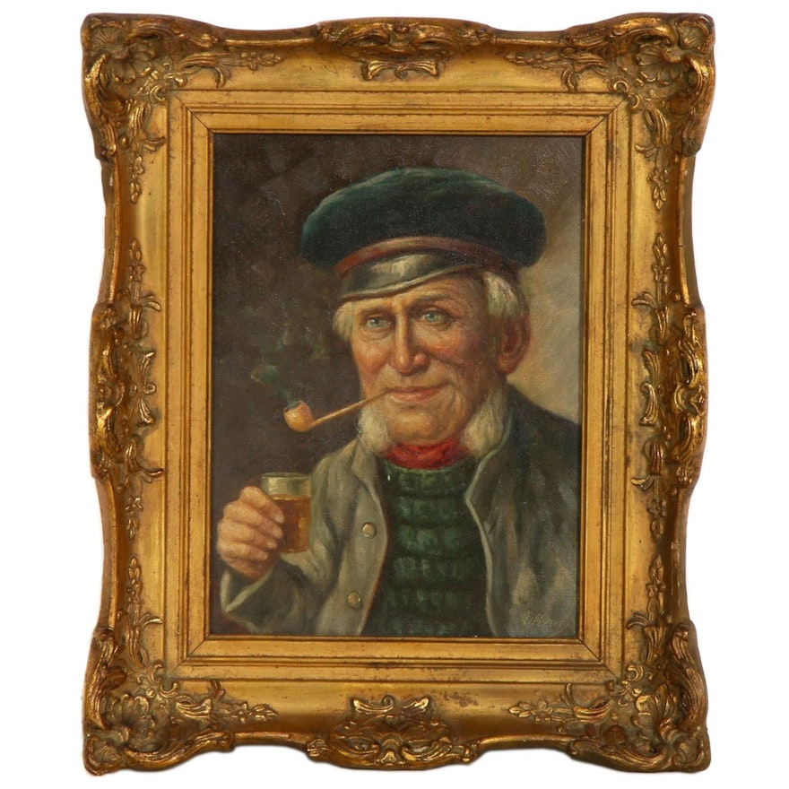 Portrait of Sailor Oil Painting, Early to Mid 20th Century