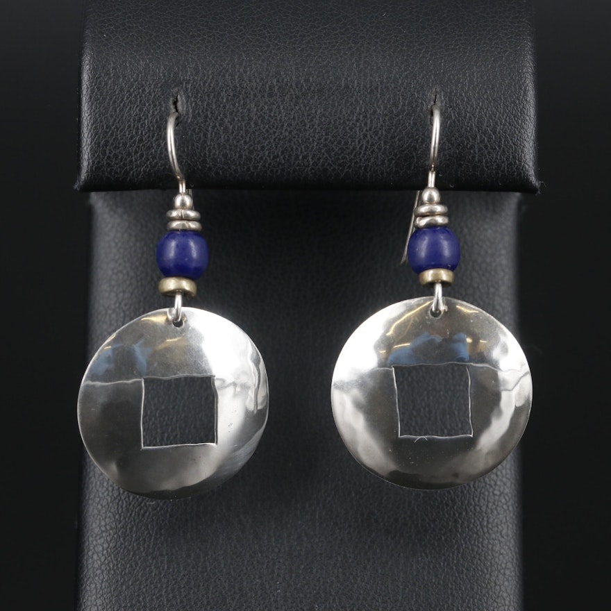 Sterling Silver Glass Dangle Earrings