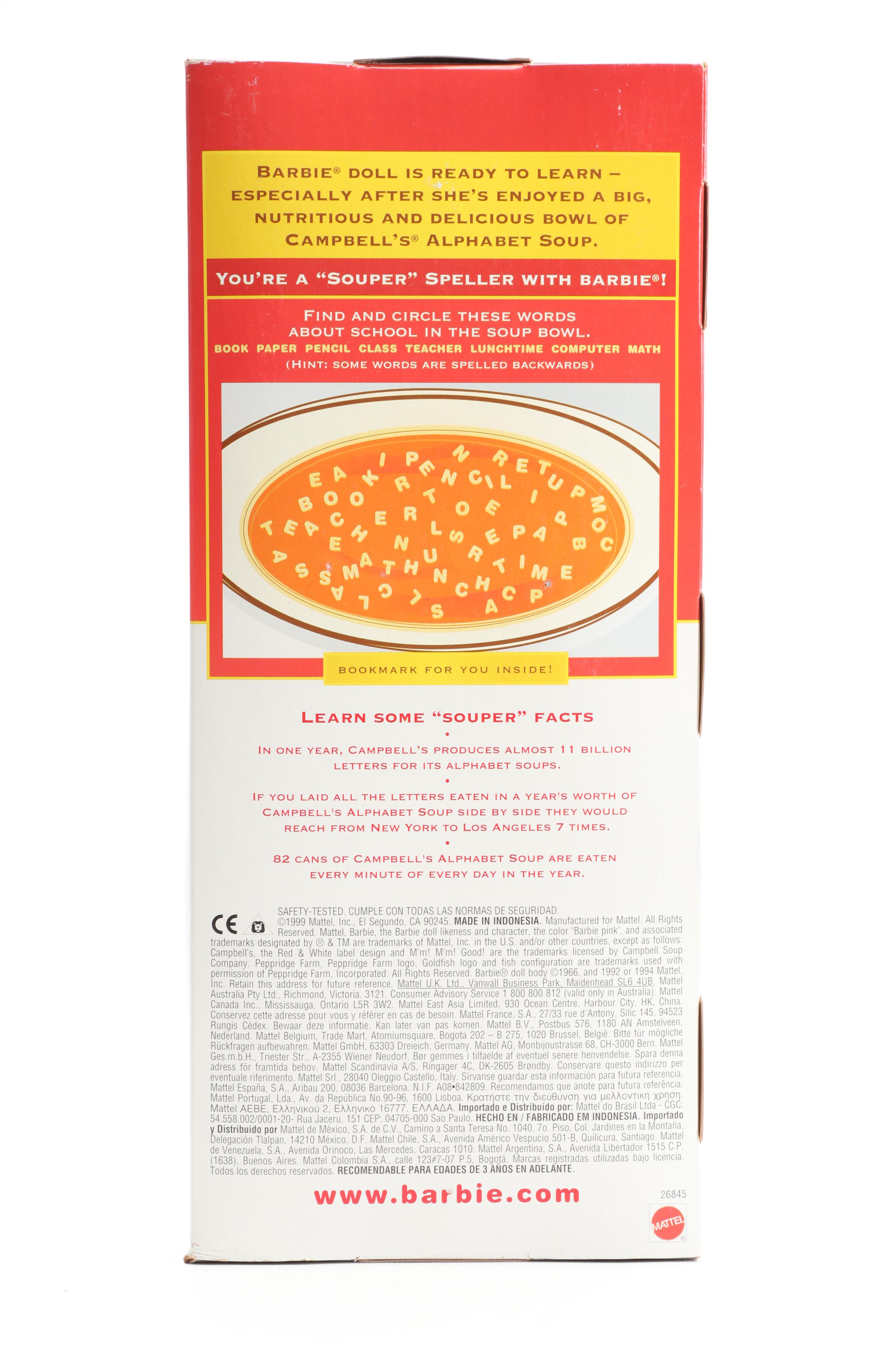 Mattel "Fair Valentine" and "Alphabet Soup" Barbie Dolls in Original Packaging