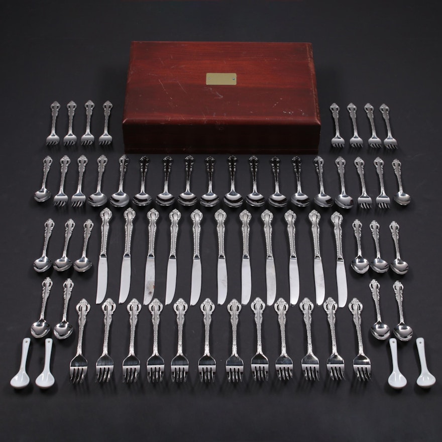 Wallace "Countess" Stainless Steel 18/10 Flatware in Reed and Barton Chest