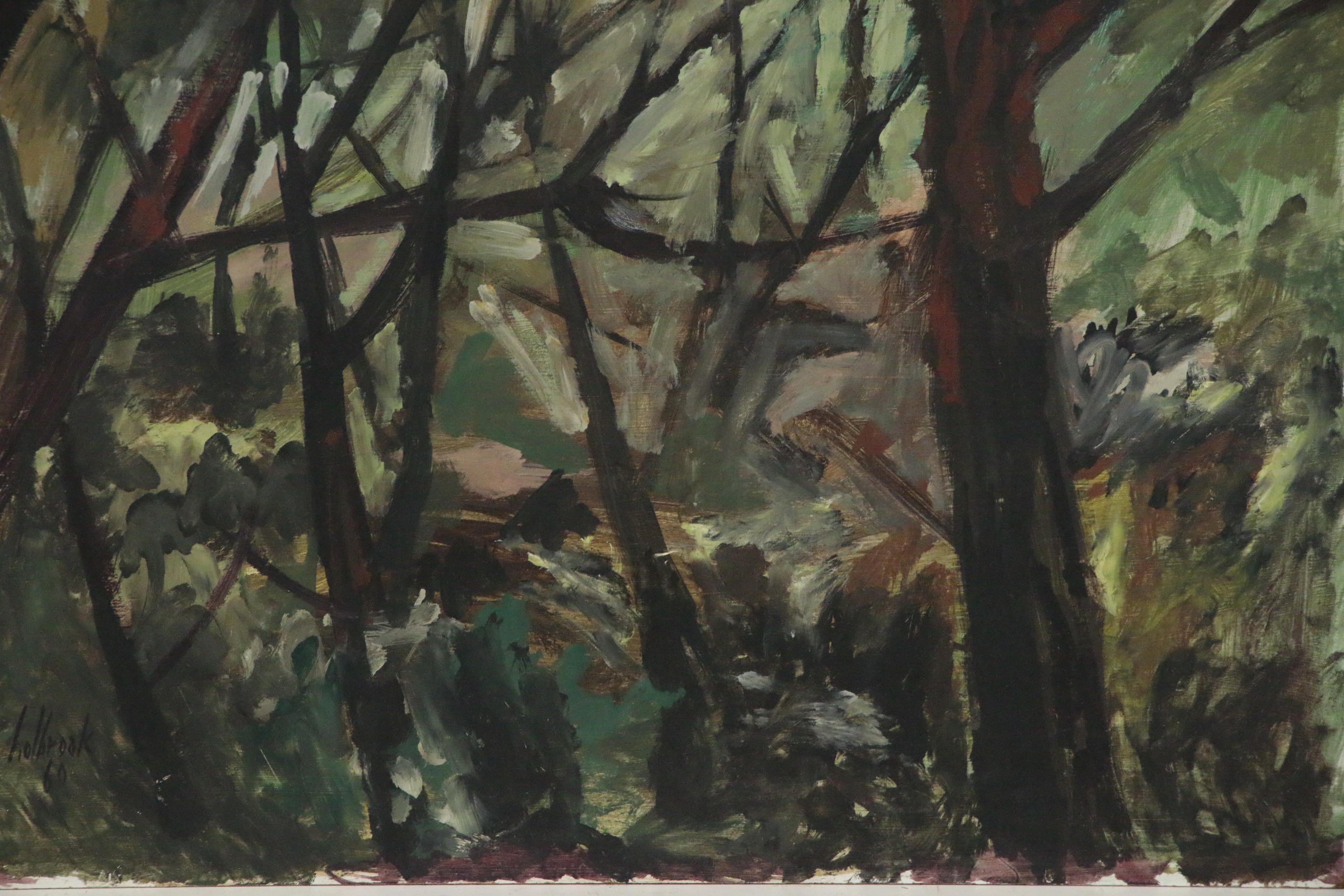 Peter Holbrook Landscape Oil Painting of Forest