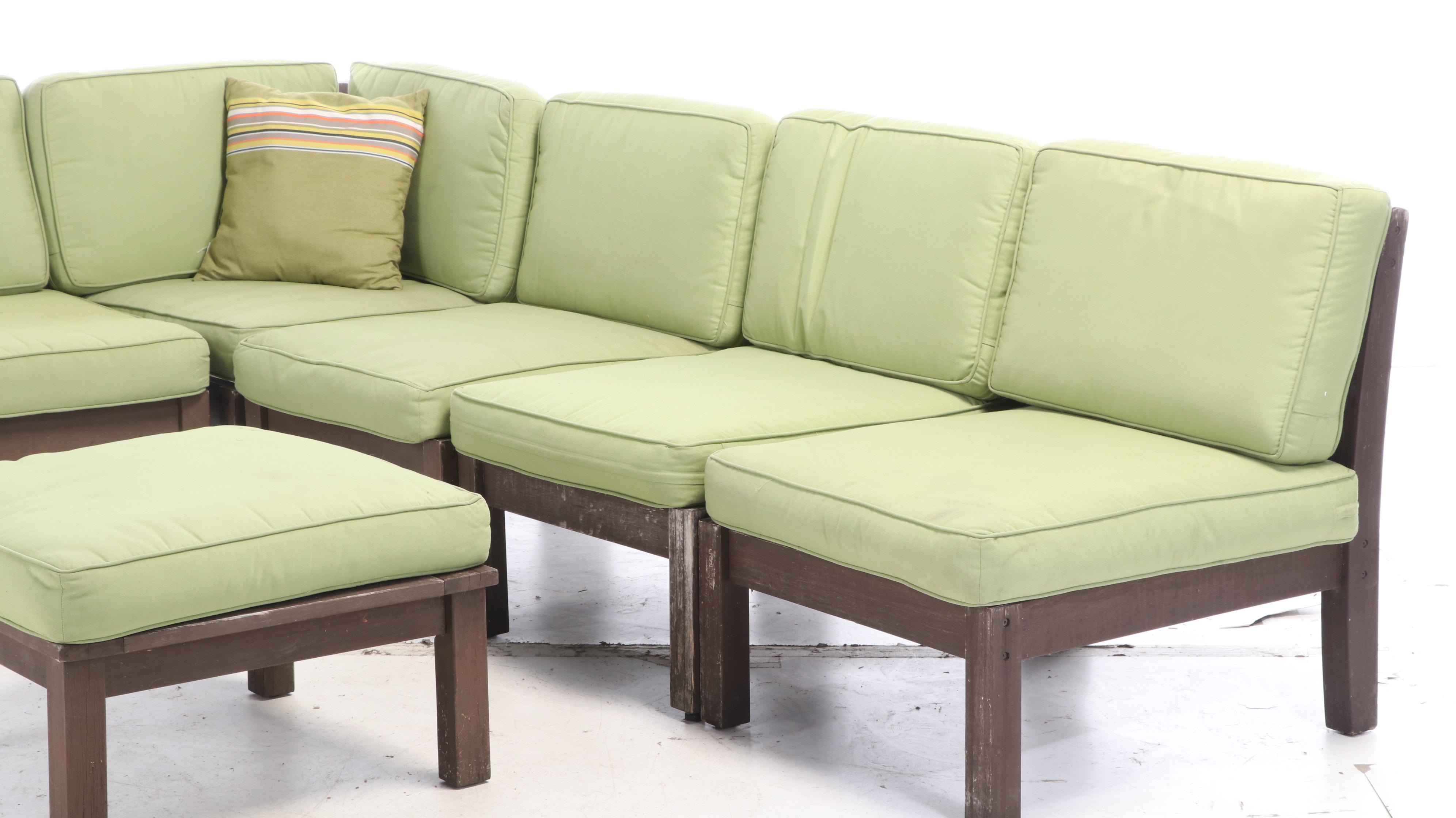 Pottery Barn Painted Teak Outdoor Sectional Seating