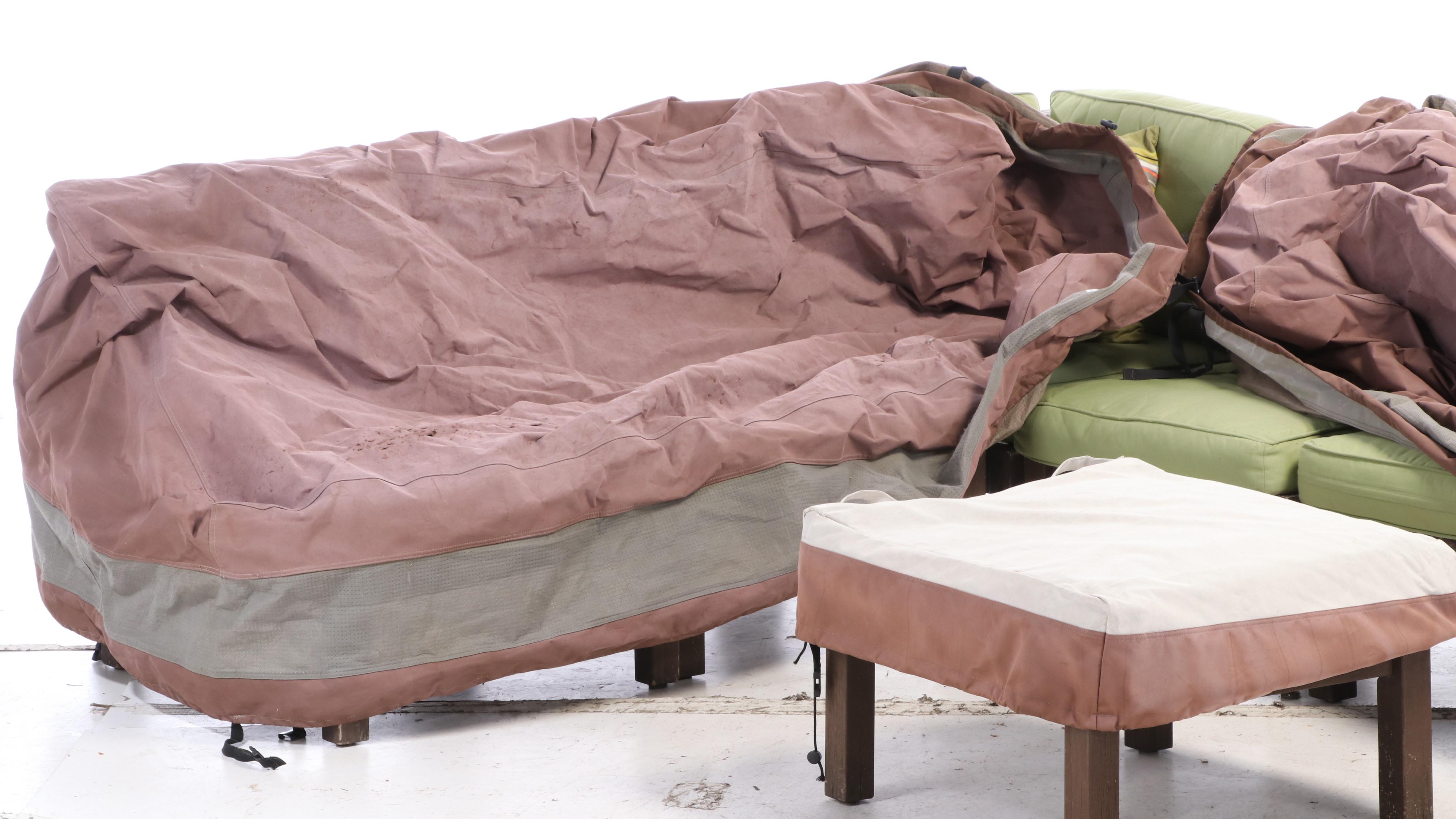 Pottery Barn Painted Teak Outdoor Sectional Seating