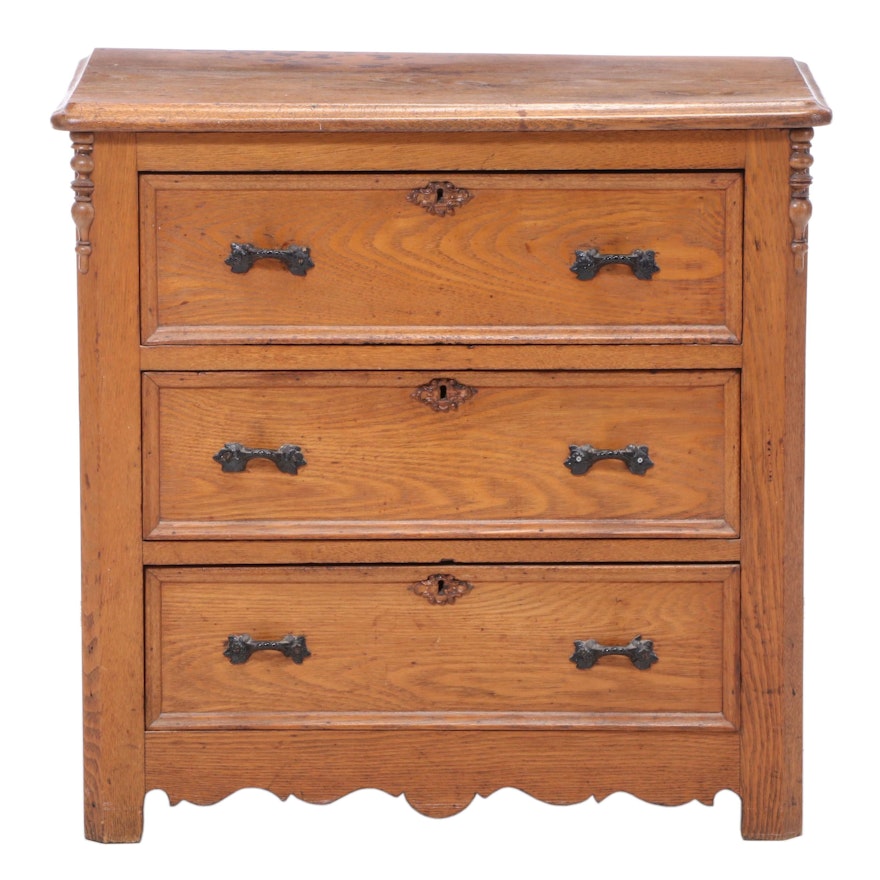 Victorian Ash Chest of Drawers, Late 19th Century
