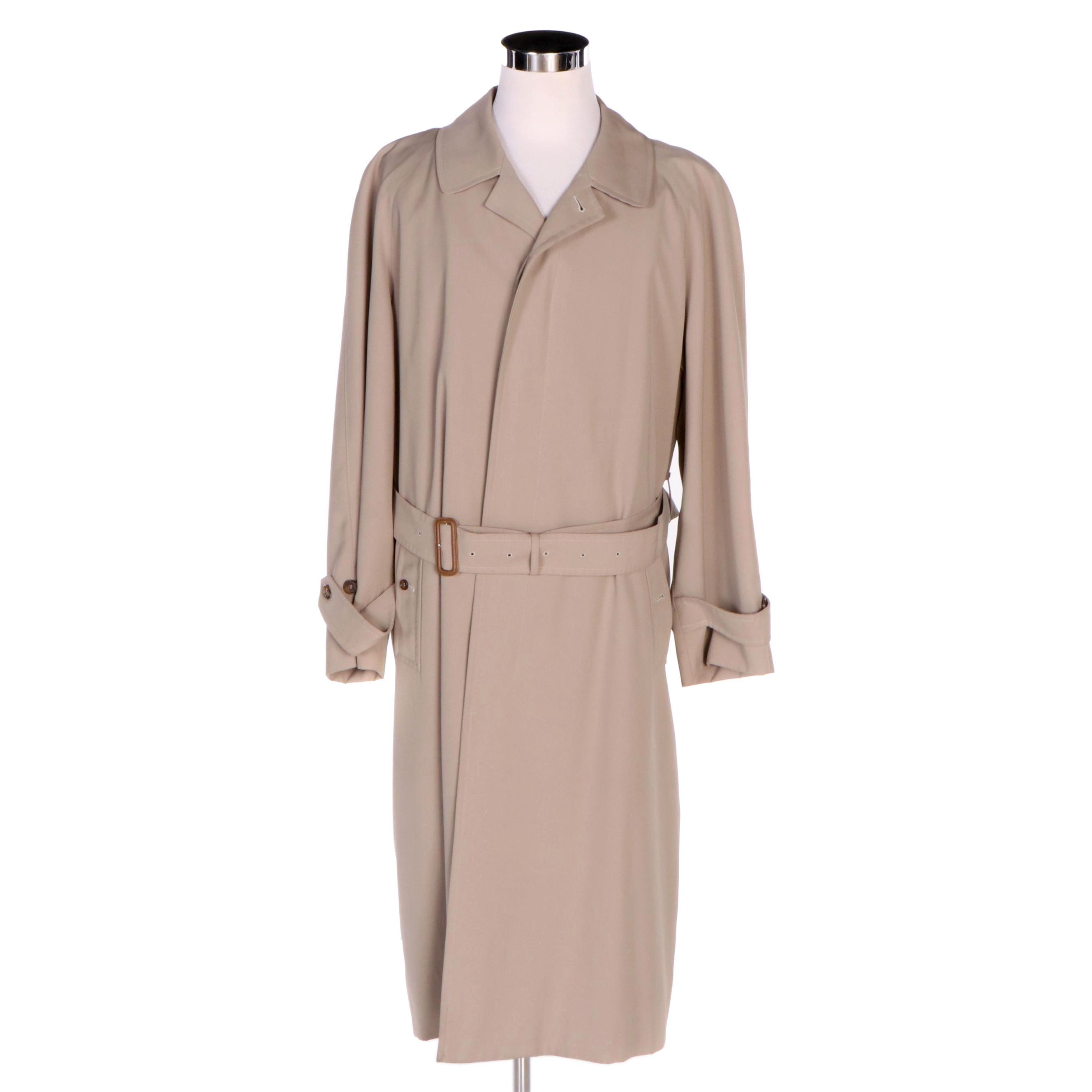Men's Burberry Lawrence Gabardine Raincoat with Belt and Removable Wool Liner