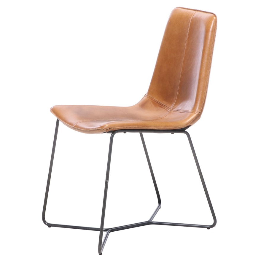 West Elm Slope Saddle Leather Dining Chair