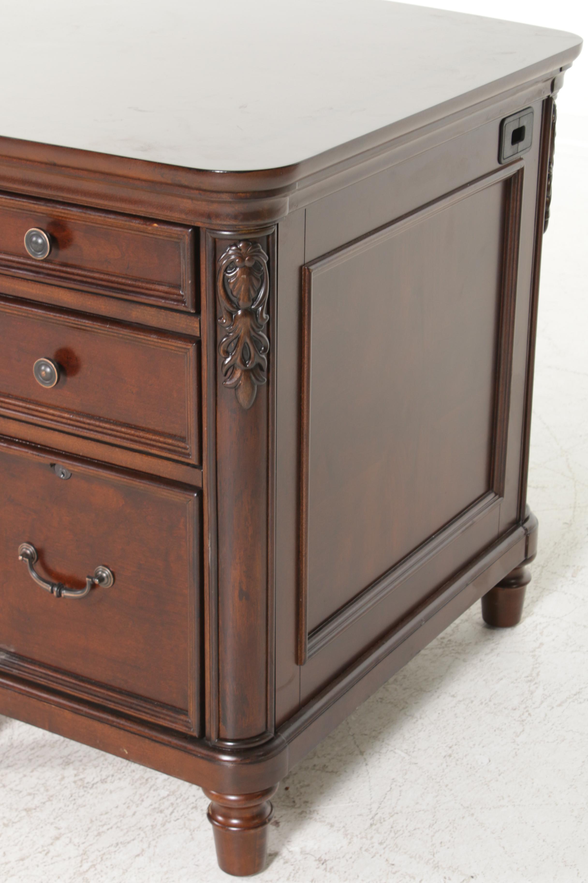 American Signature Collection Mahogany-Stained Executive Desk