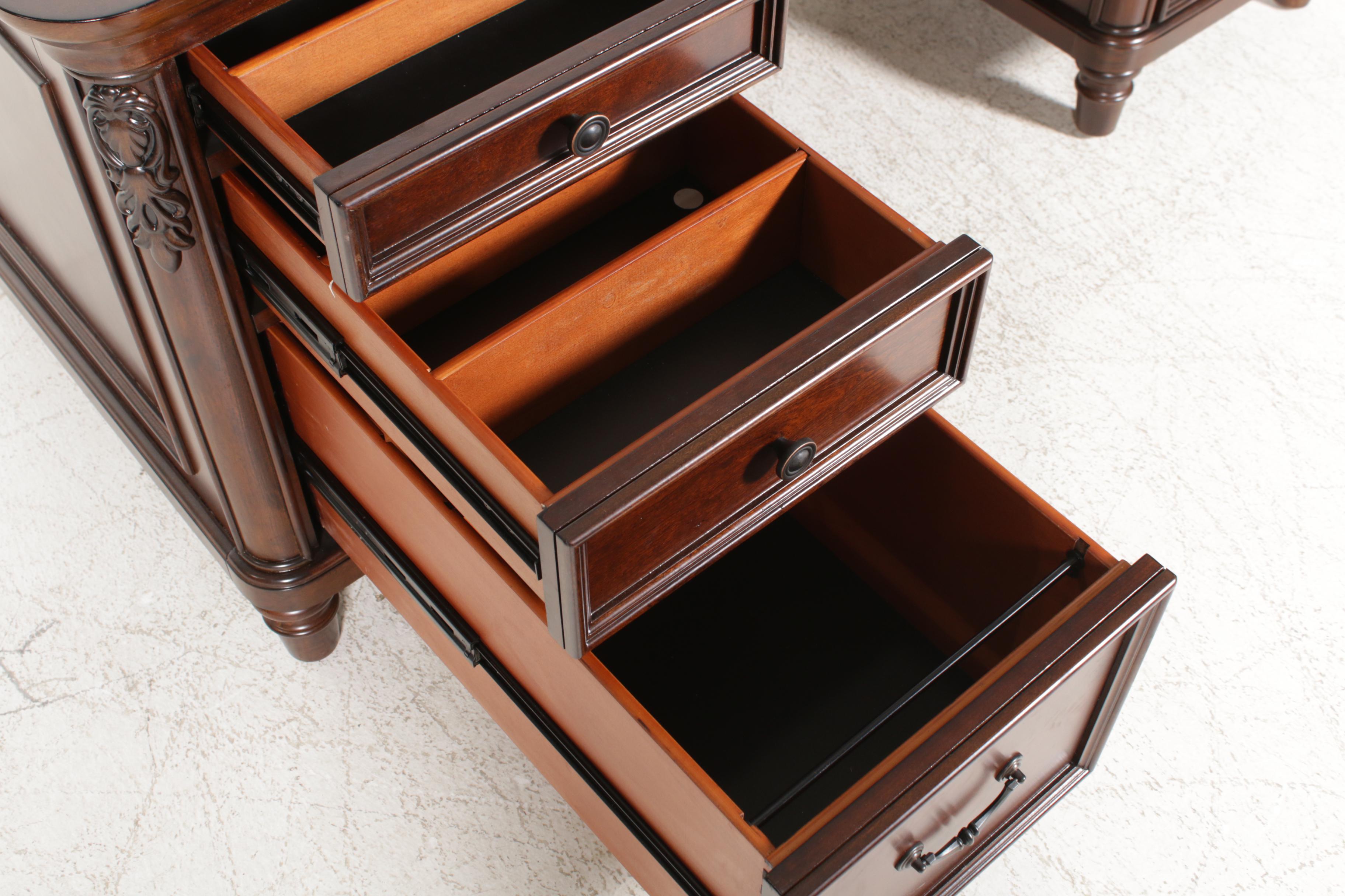American Signature Collection Mahogany-Stained Executive Desk