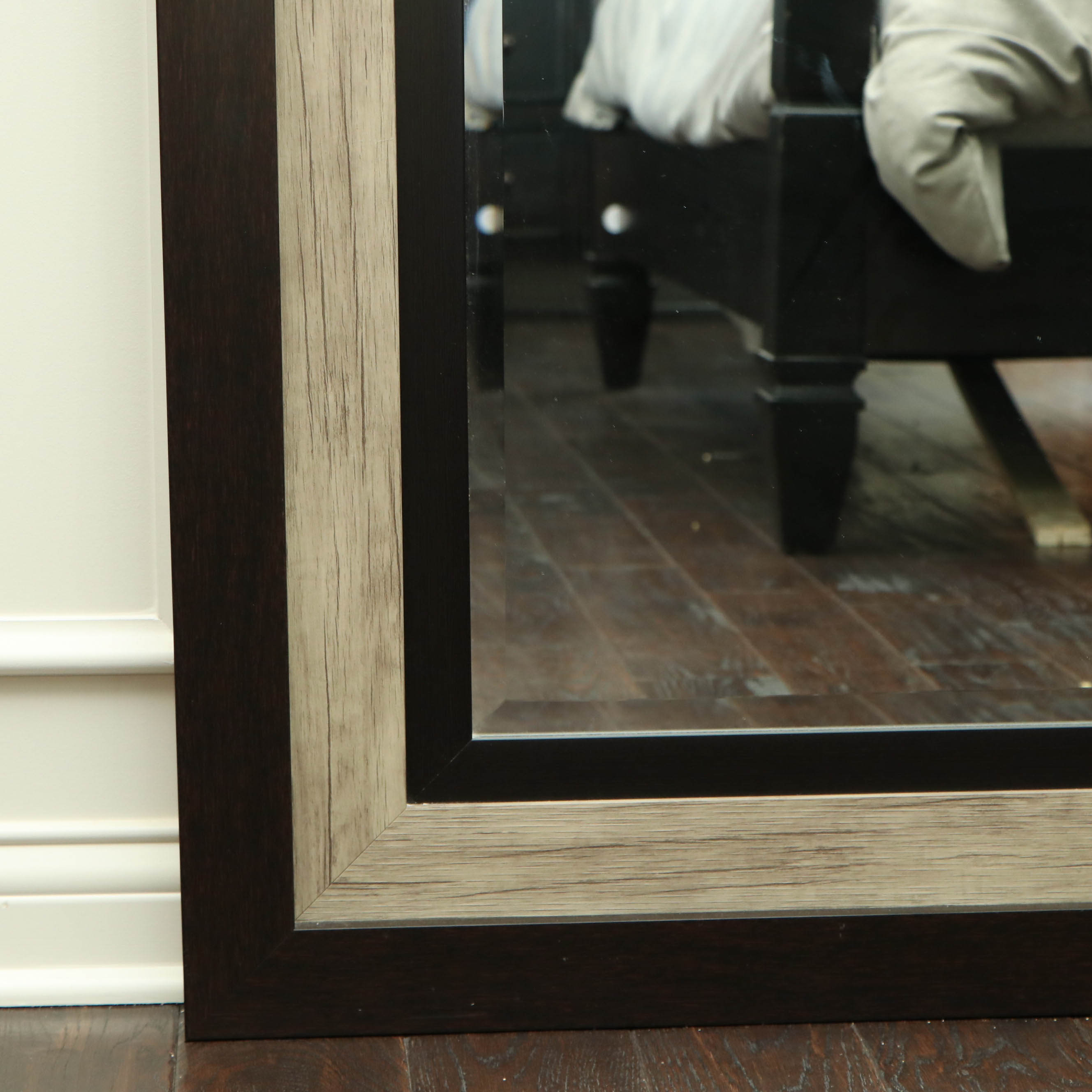 Transitional Style Wood Framed Full-Length Mirror in Espresso