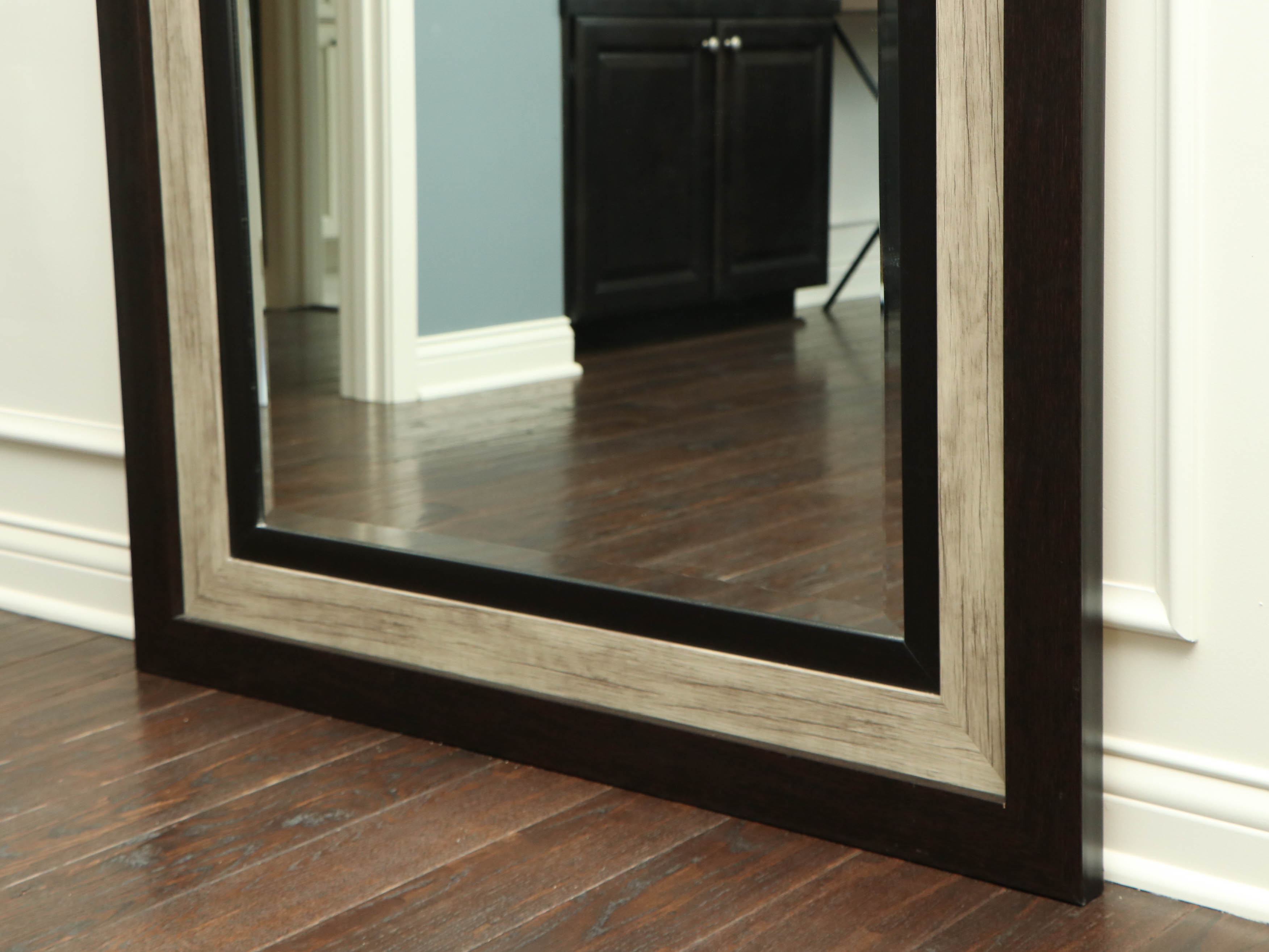 Transitional Style Wood Framed Full-Length Mirror in Espresso