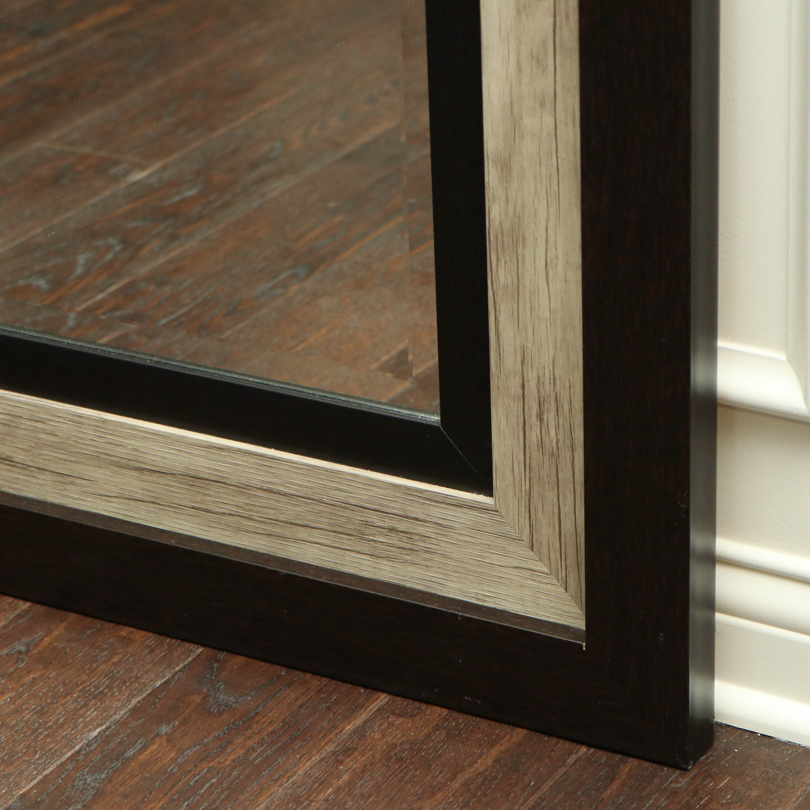 Transitional Style Wood Framed Full-Length Mirror in Espresso