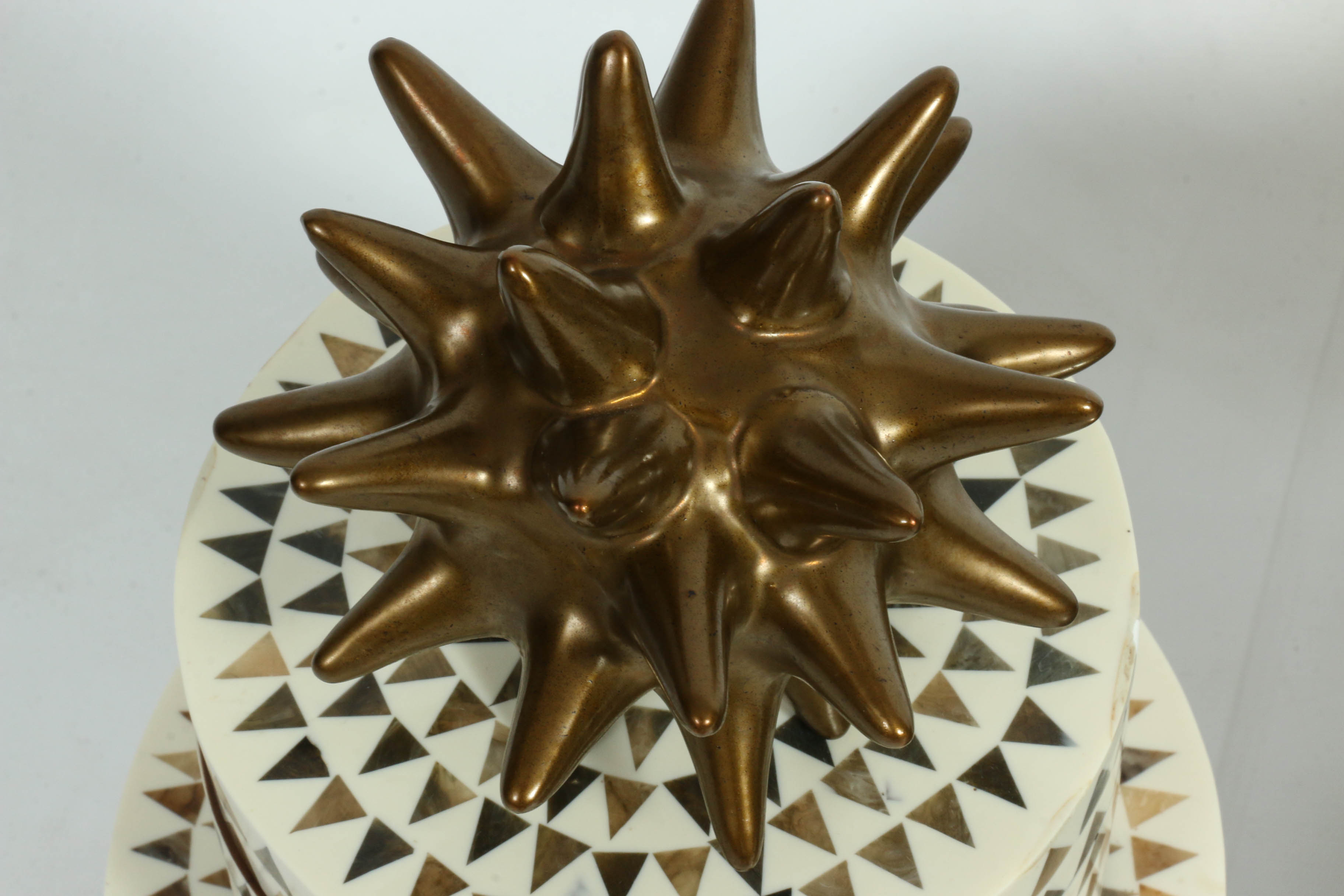 Modern Decor Including Mirrored Dresser Box, Inlaid Containers & Polished Horns