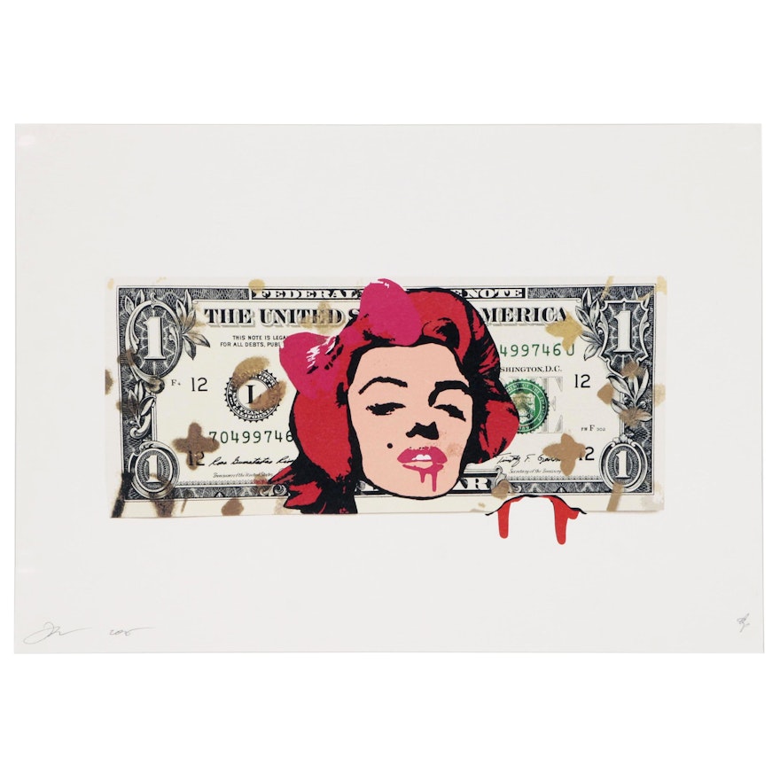 Death NYC Offset Lithograph "Monroe Red Money"