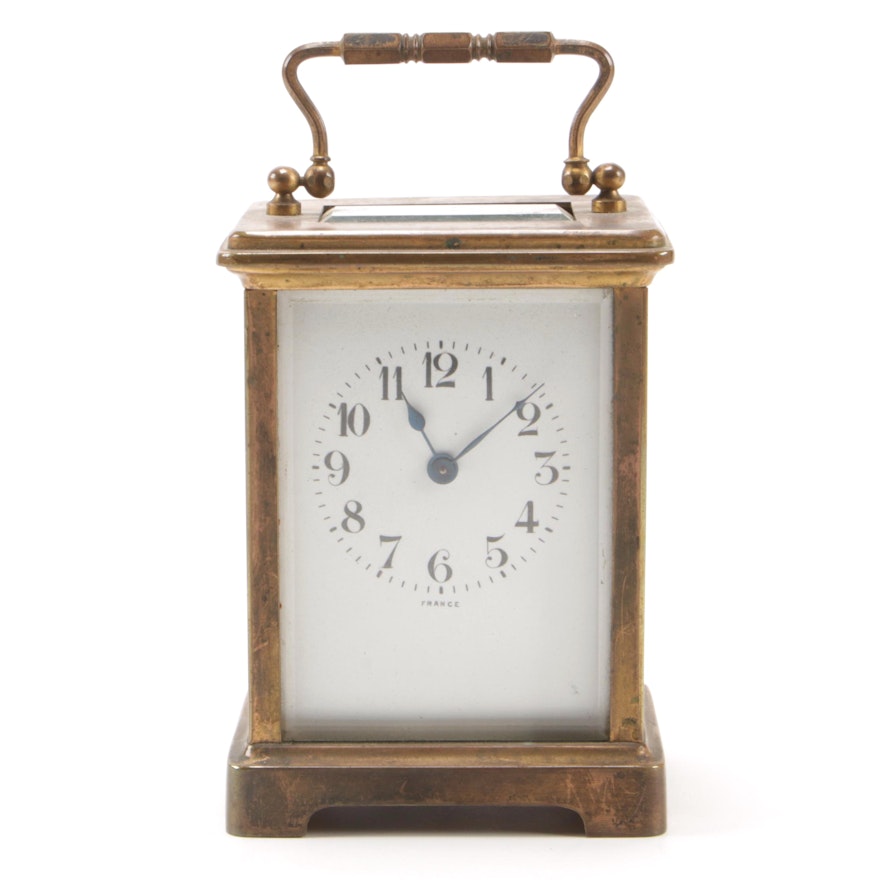 Charles Hour French Brass Carriage Clock, Late 19th/Early 20th Century