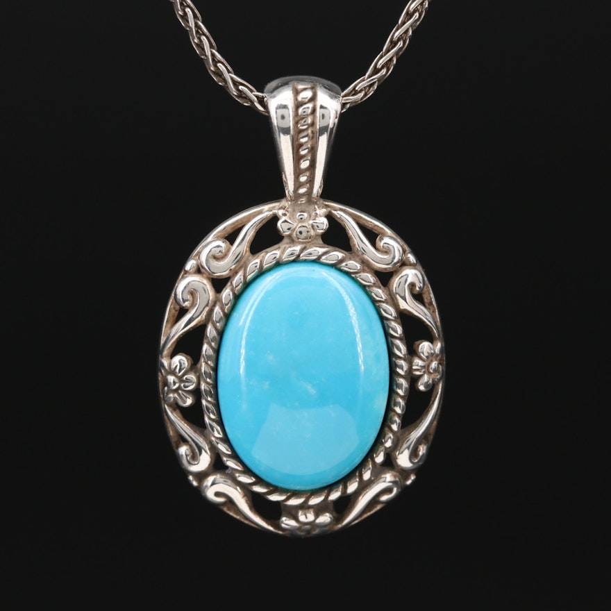 Relios Sterling Silver Turquoise Necklace