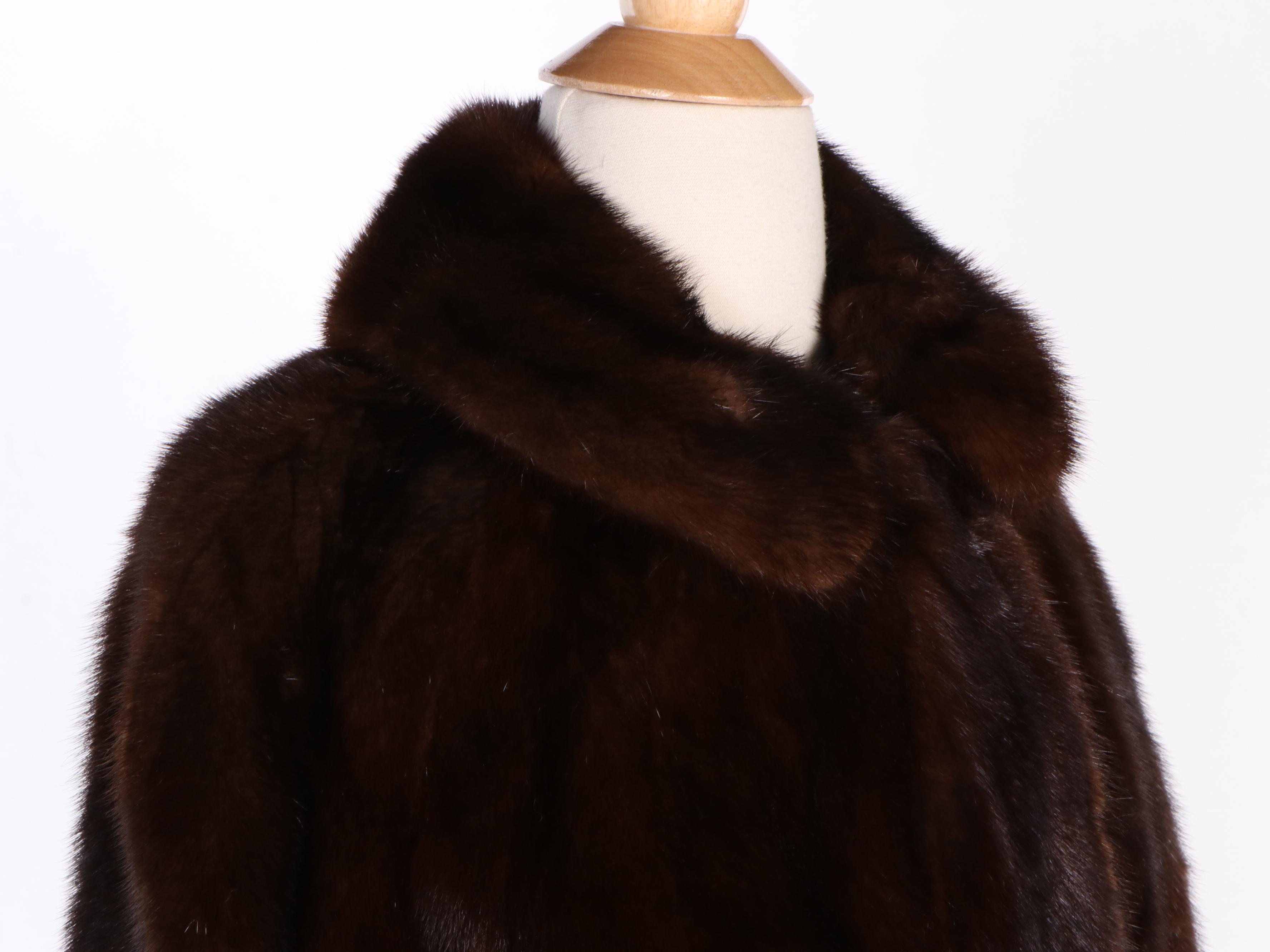 Mahogany Brown Mink Fur Stroller Coat from Lowenthal's