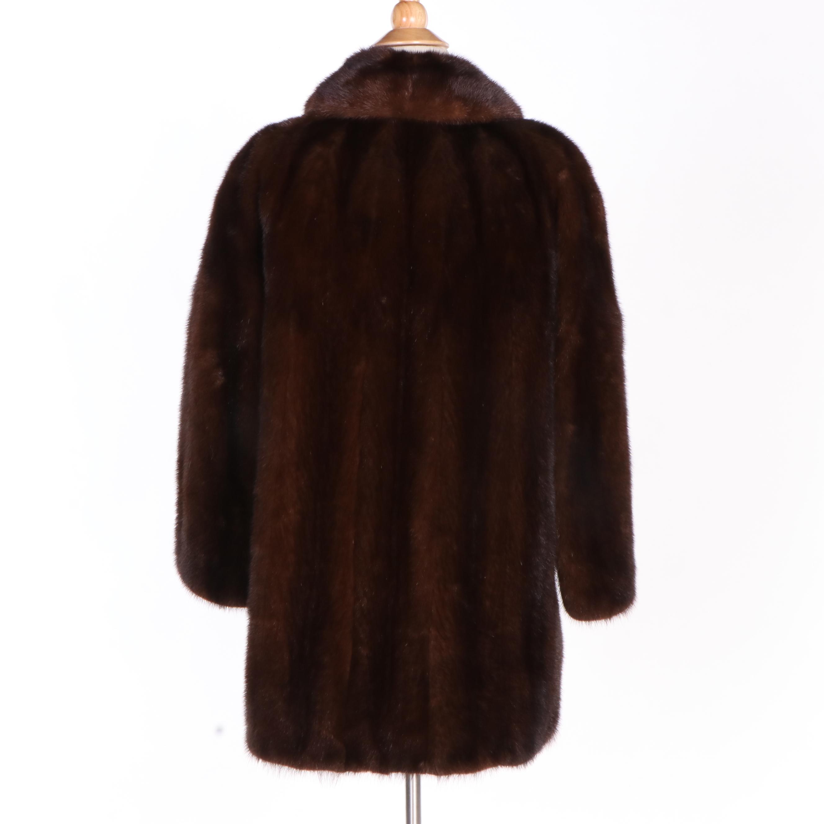 Mahogany Brown Mink Fur Stroller Coat from Lowenthal's