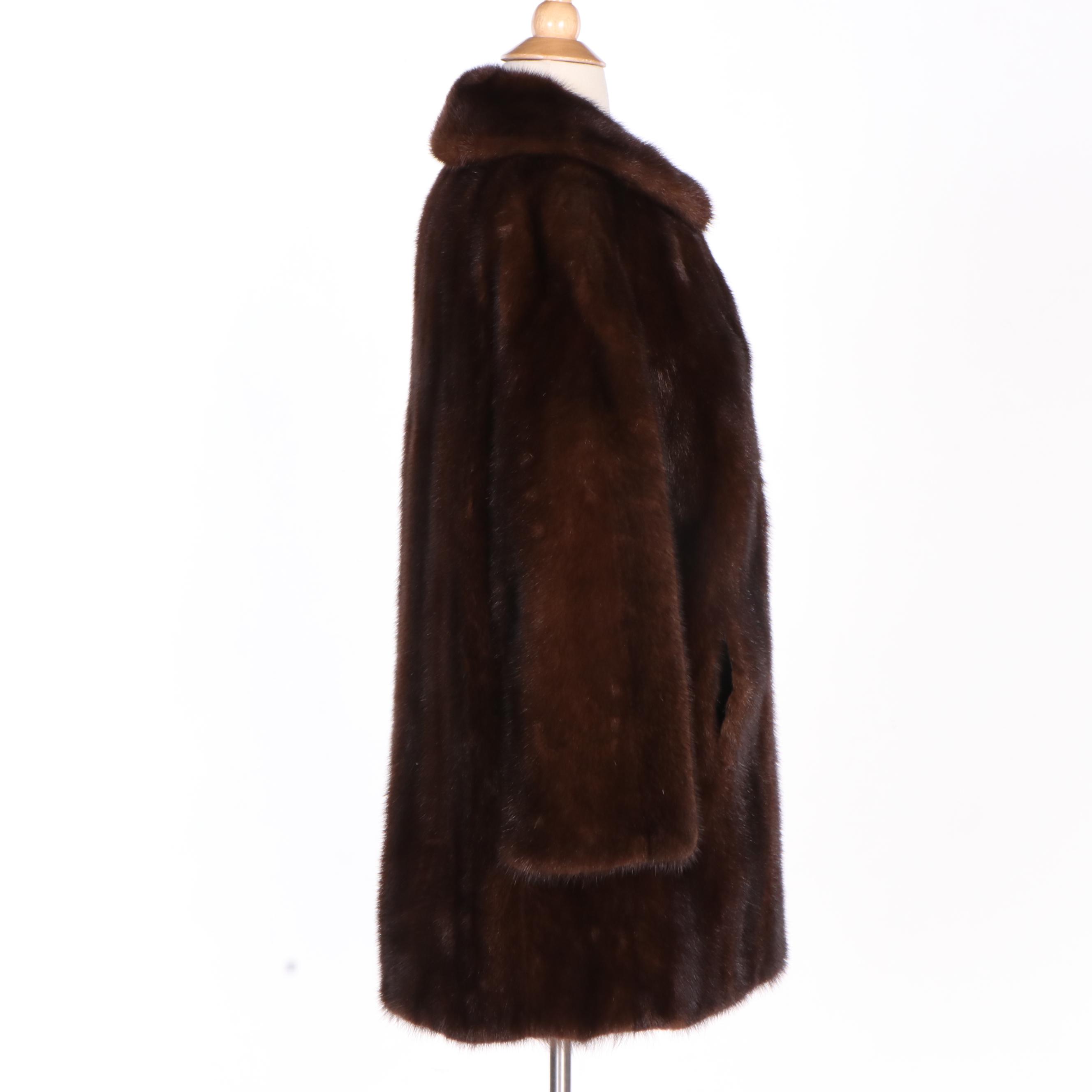 Mahogany Brown Mink Fur Stroller Coat from Lowenthal's