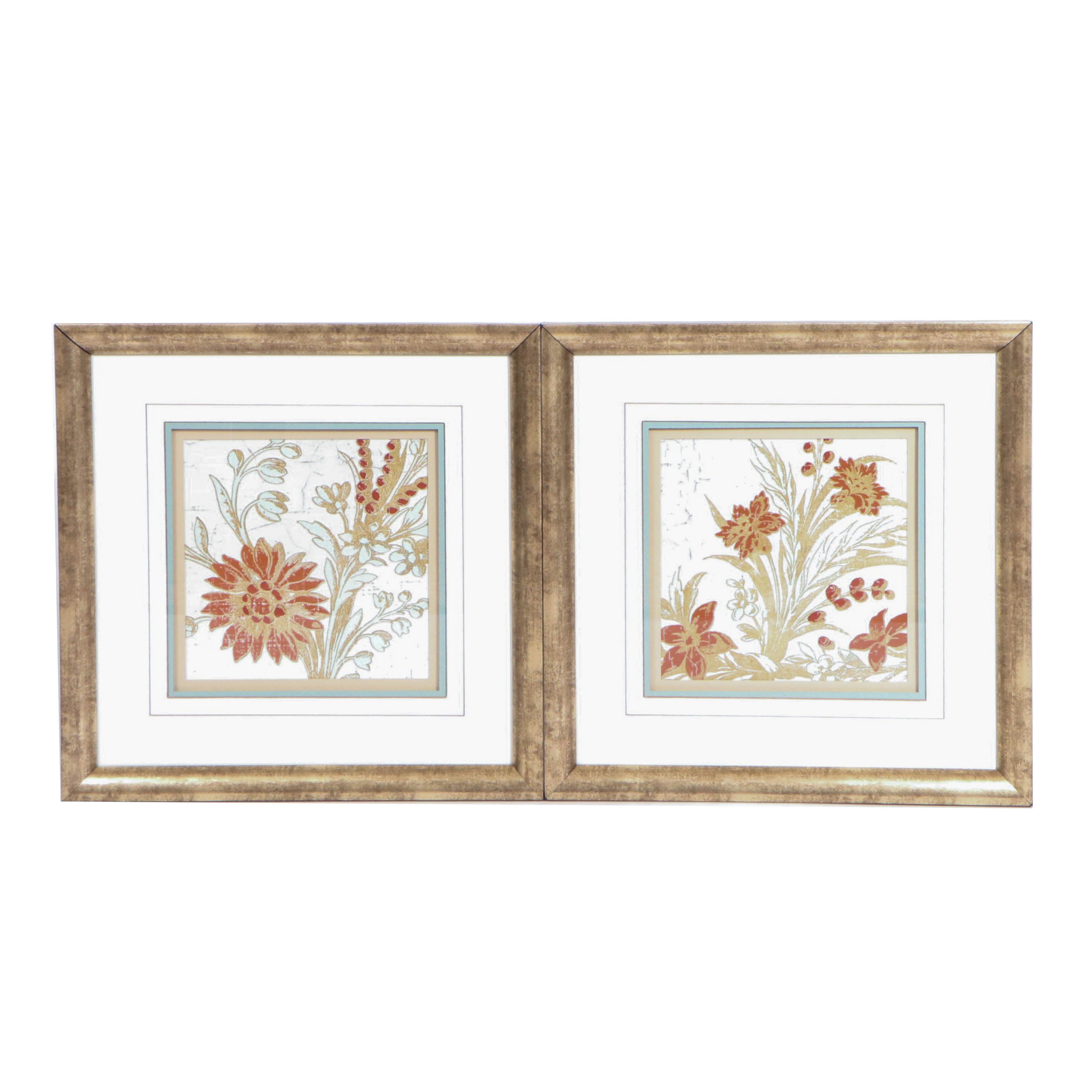 Offset Lithographs after Morgan Yamada "Garden Tiles II" and "Garden Tiles III"