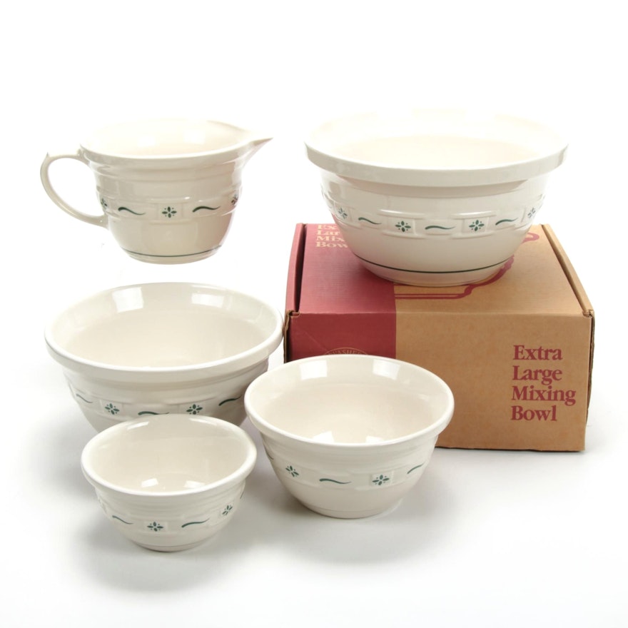Longaberger "Woven Traditions Heritage Green" Ceramic Bakeware Set