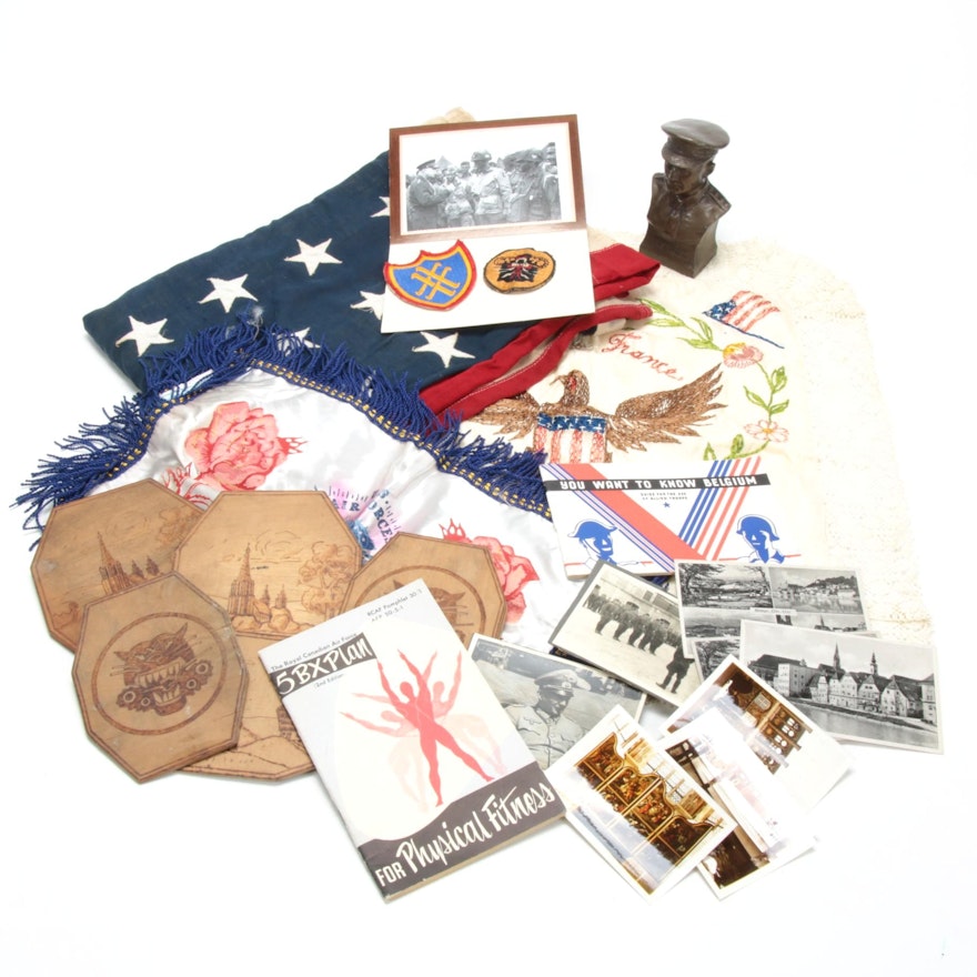 Militaria Collectibles, Photographs, Embroidered Panels and More