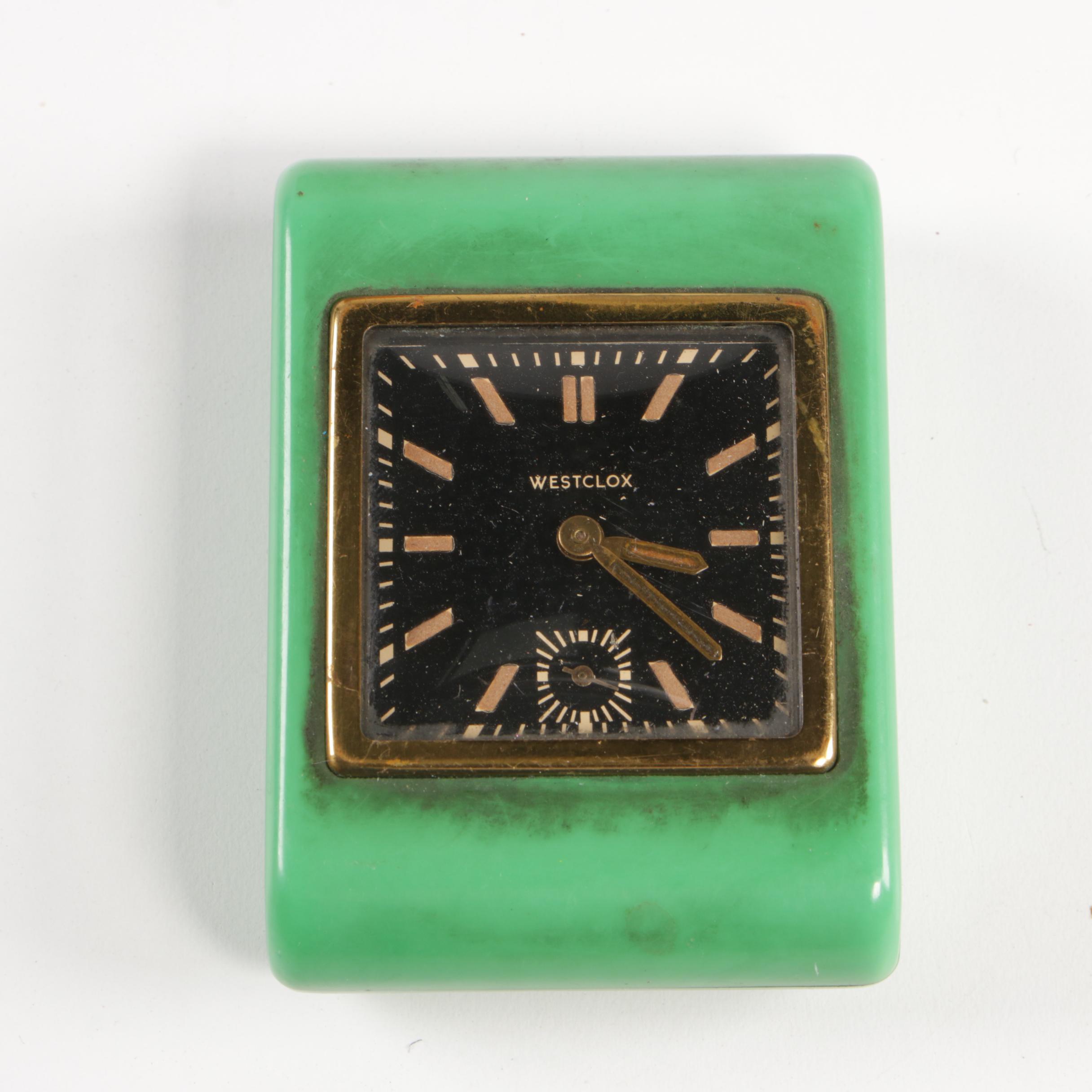 Westclox, Phinney-Walker and Linden Art Deco Traveling Alarm Clocks