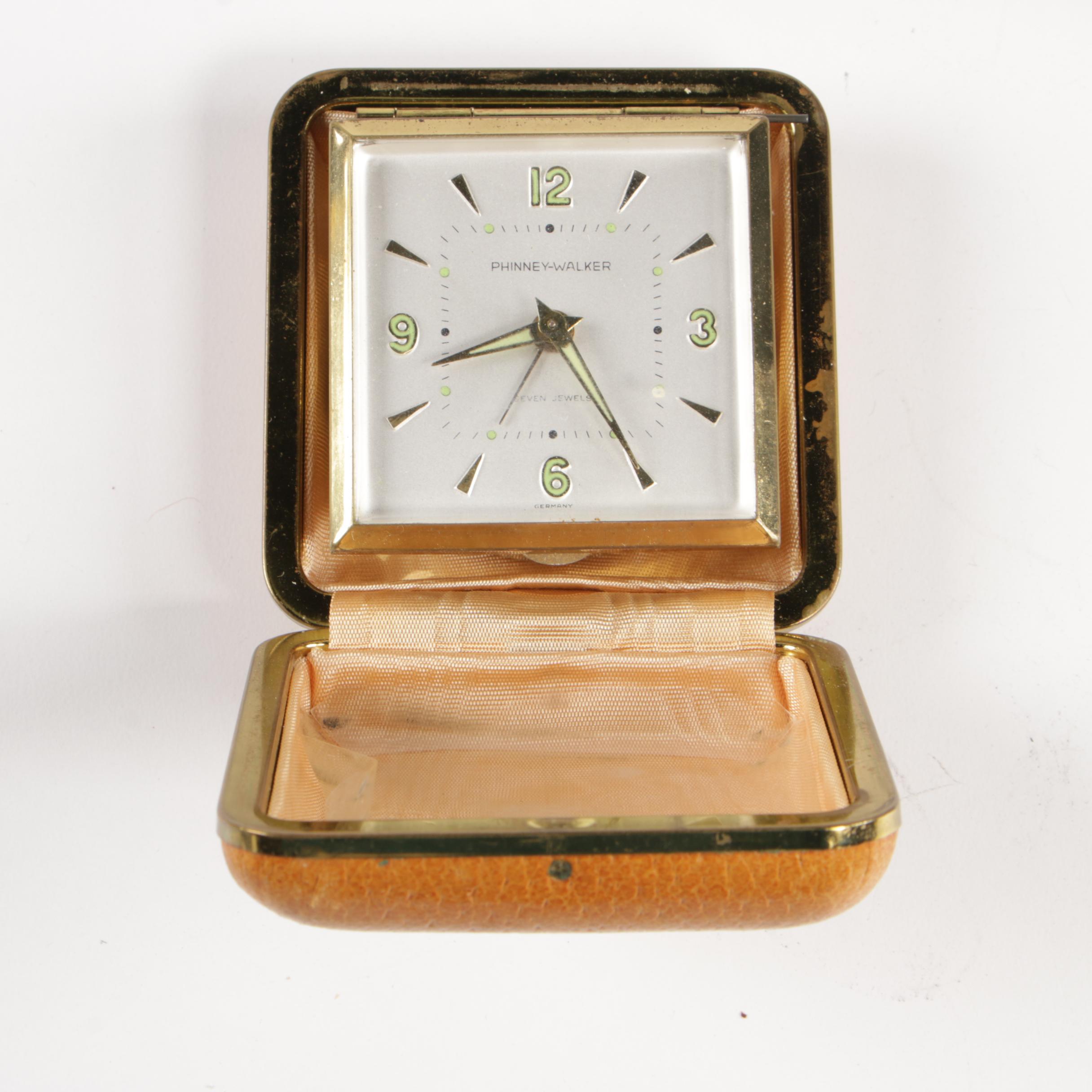 Westclox, Phinney-Walker and Linden Art Deco Traveling Alarm Clocks