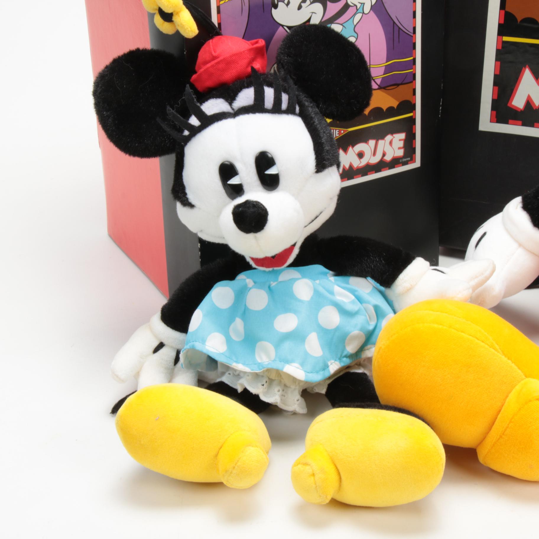 Gund Antique Style Mickey and Minnie Mouse Plush Dolls
