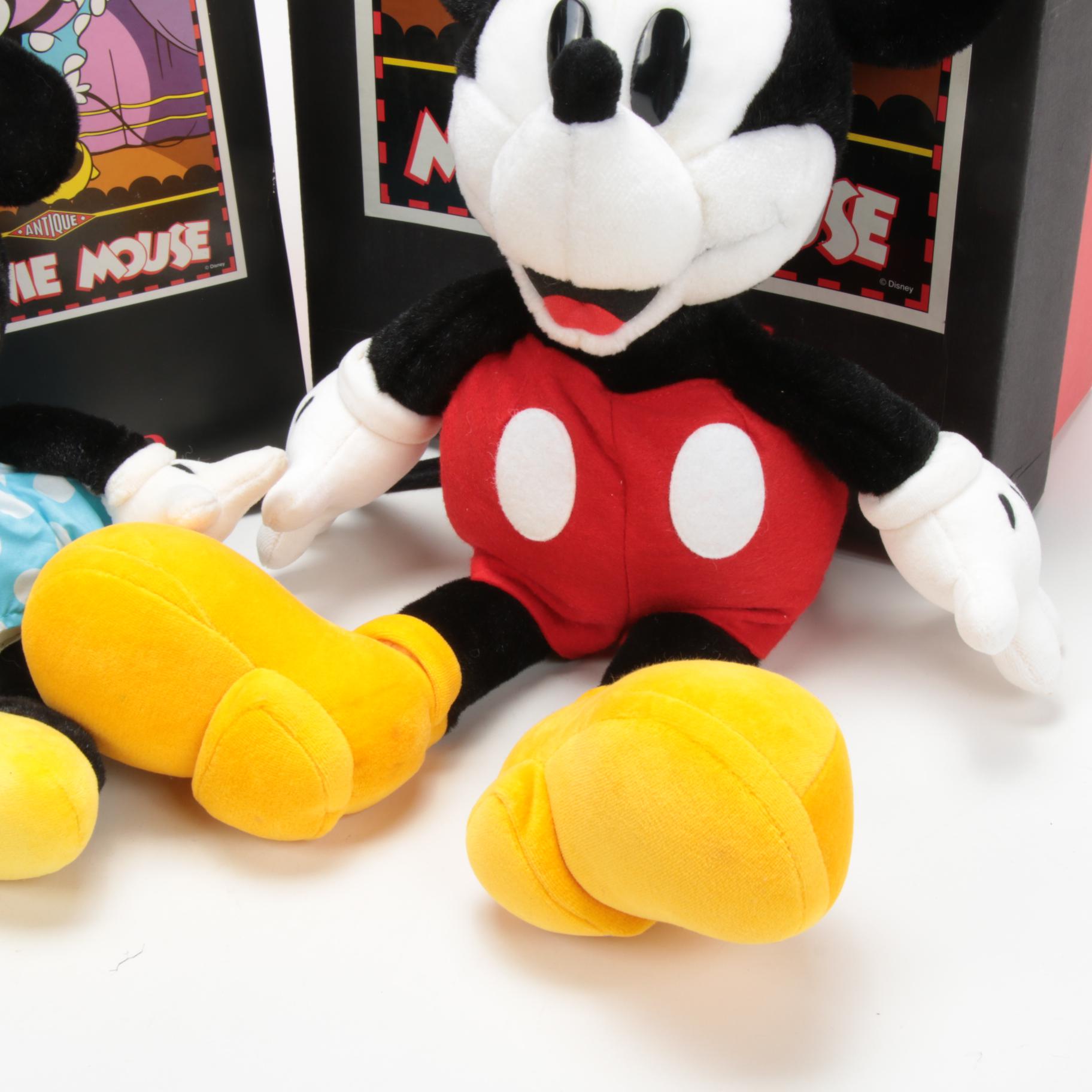 Gund Antique Style Mickey and Minnie Mouse Plush Dolls