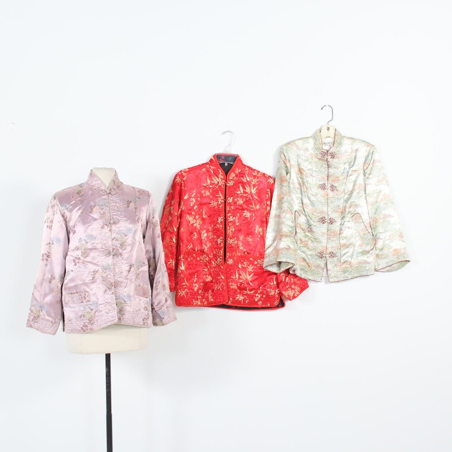 Chinese Satin Brocade Jackets, Vintage