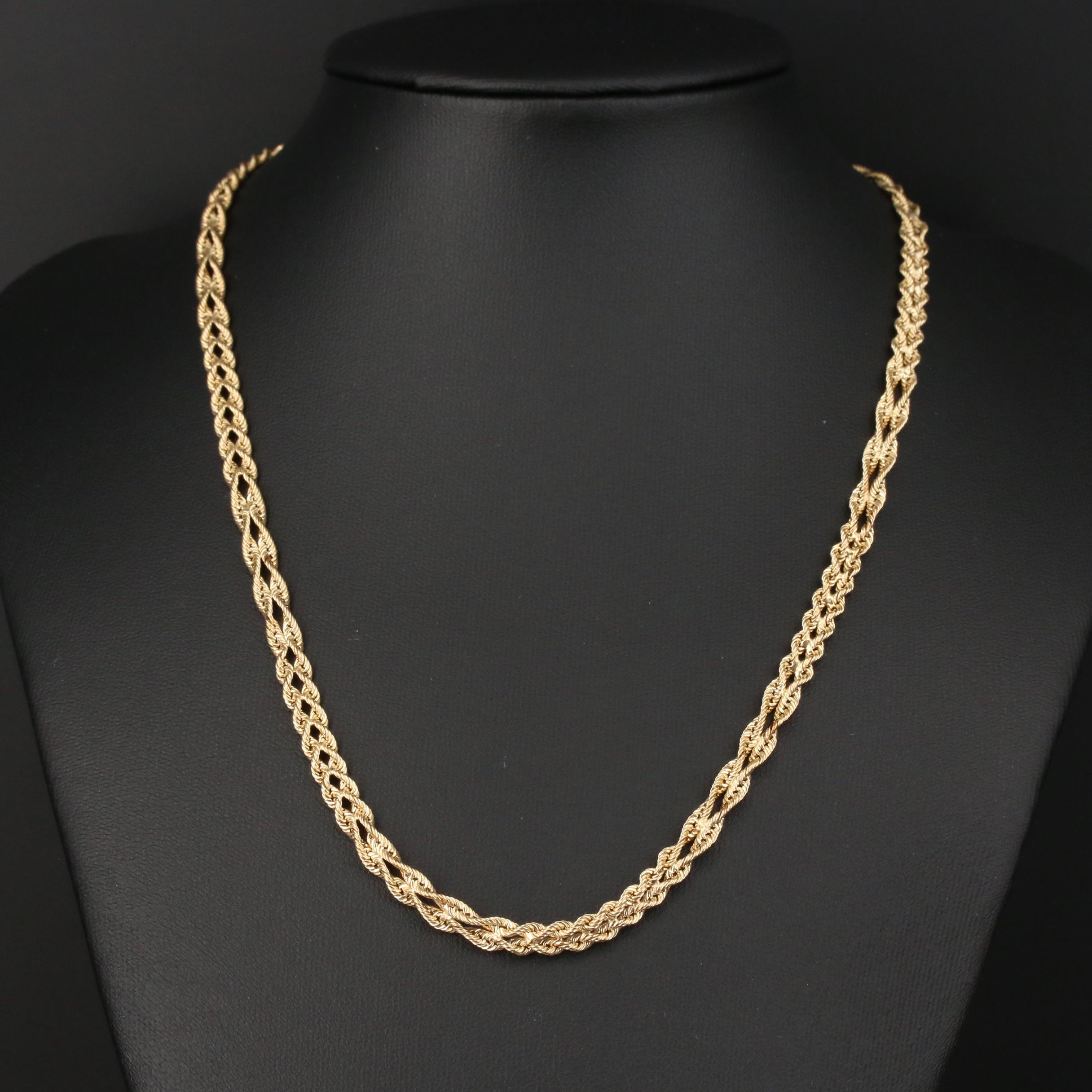 Aurafin 14K Yellow Gold Braided Chain