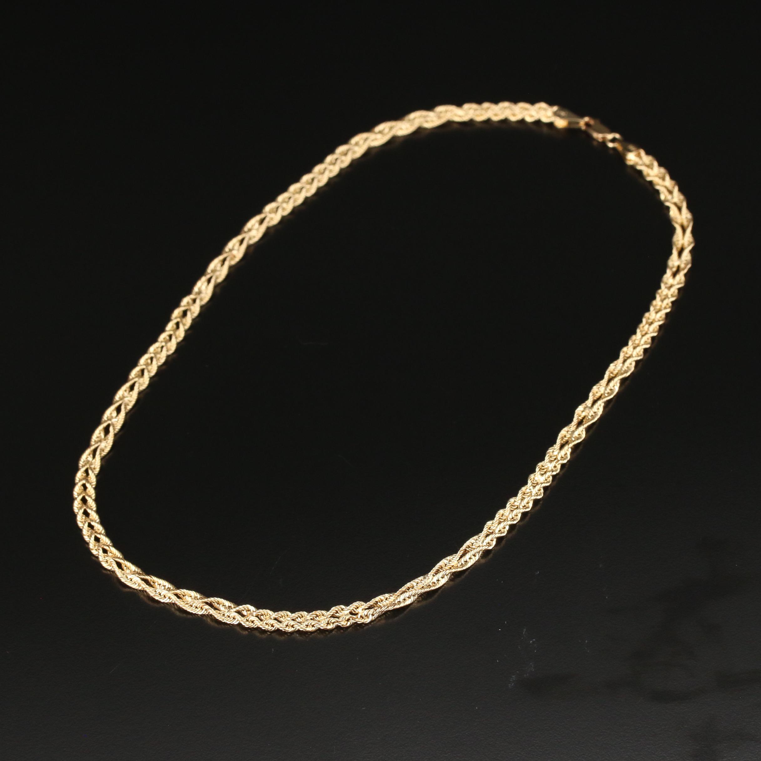 Aurafin 14K Yellow Gold Braided Chain