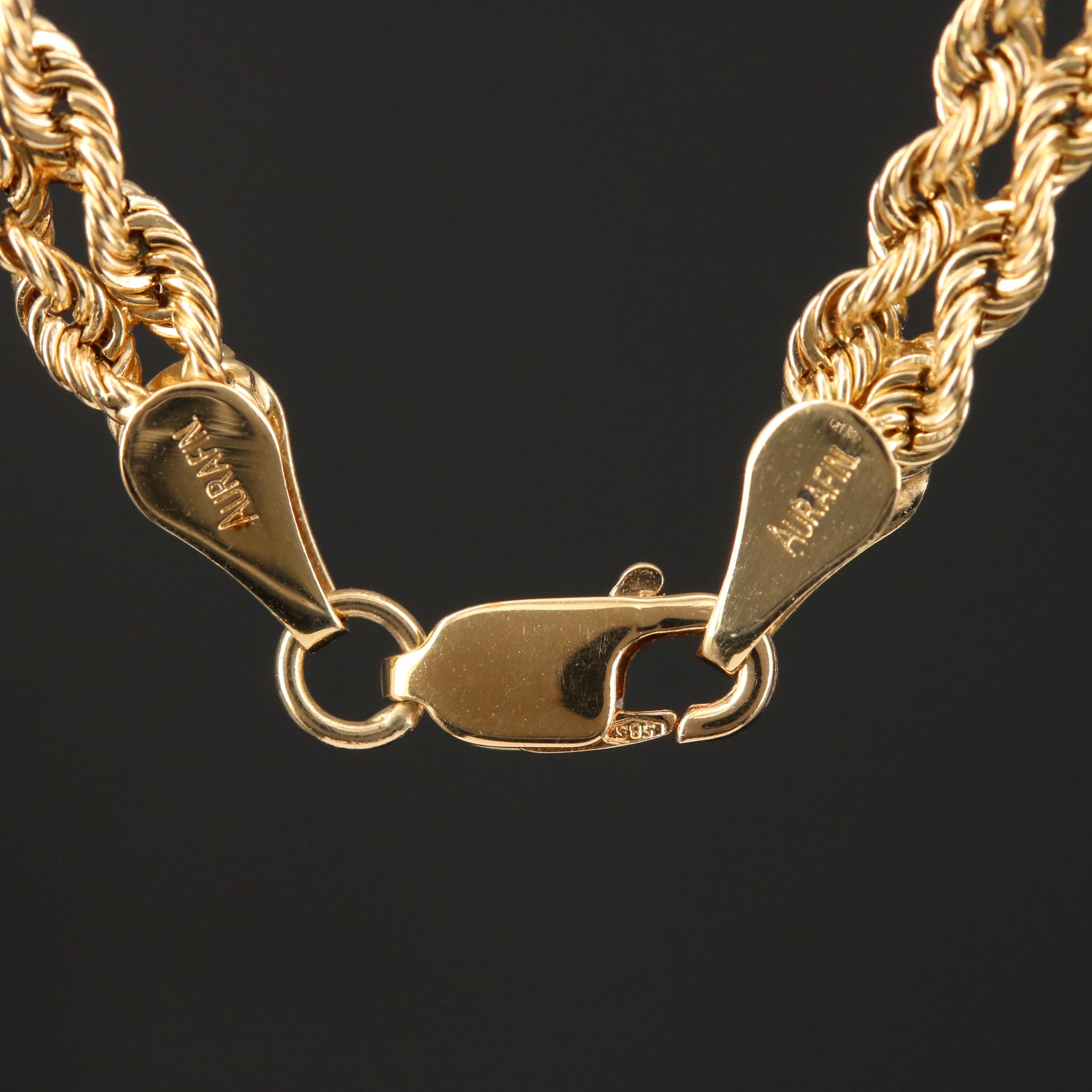 Aurafin 14K Yellow Gold Braided Chain