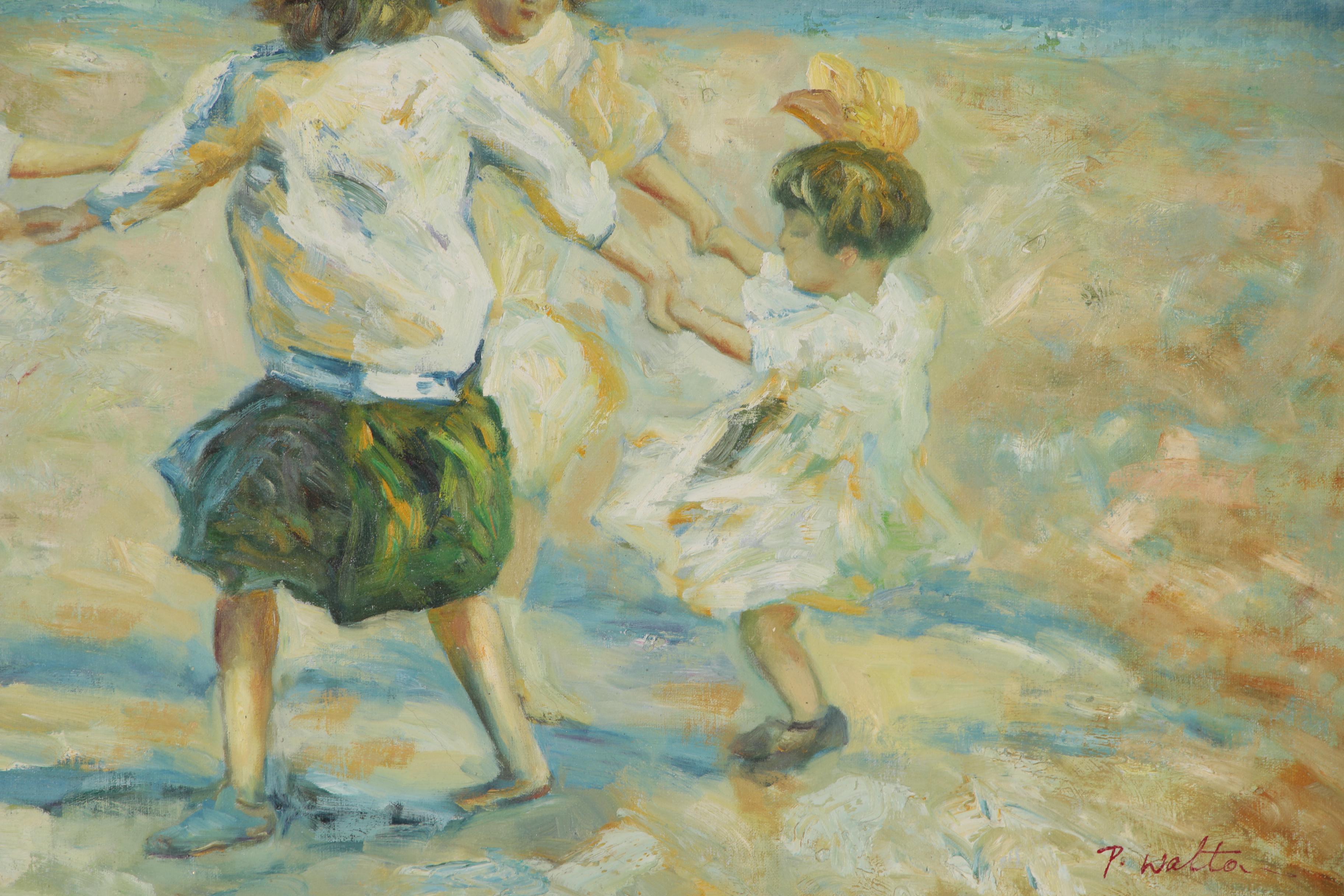 Oil Painting after Edward Henry Potthast "Ring Around the Rosy"