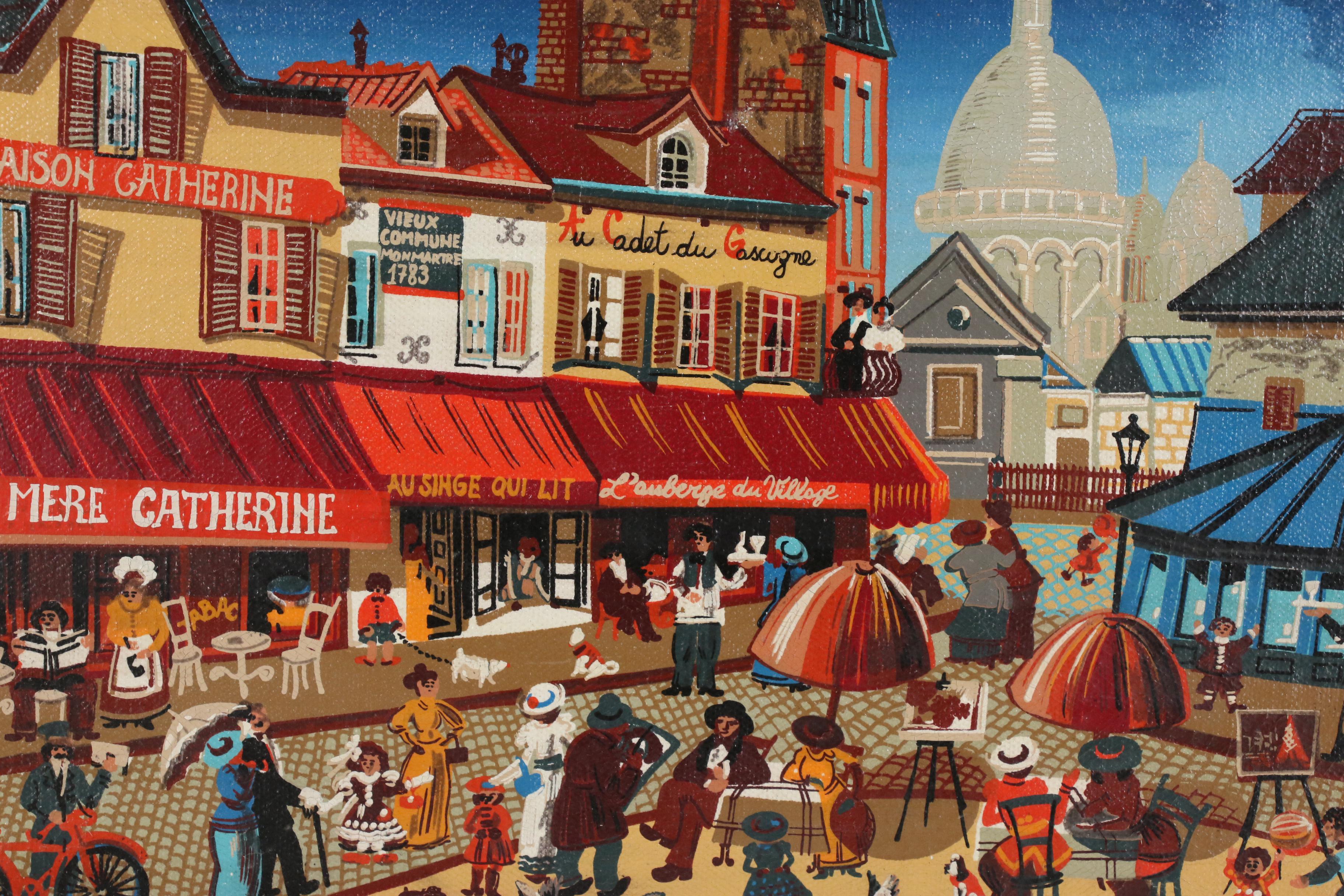 Oil Painting of Parisian Street Scene