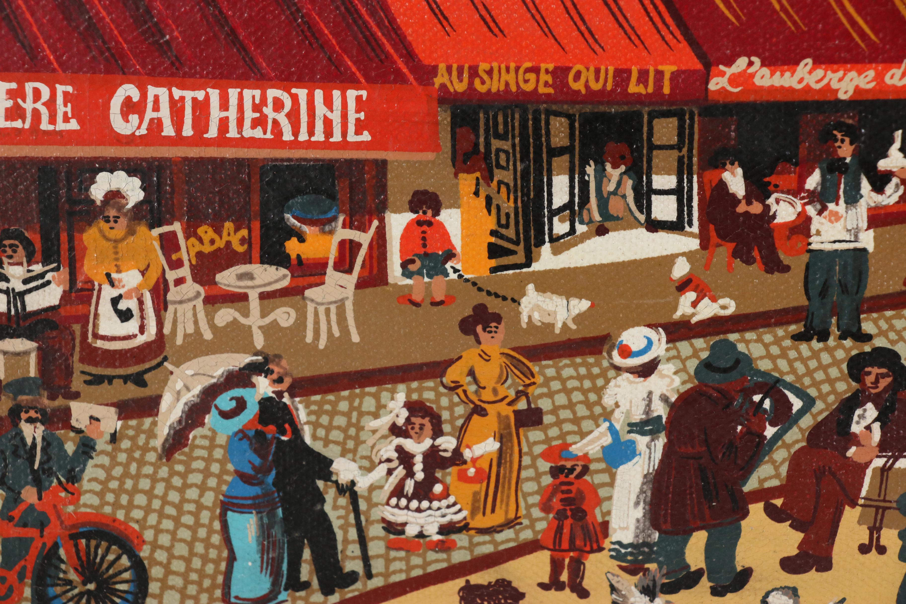 Oil Painting of Parisian Street Scene