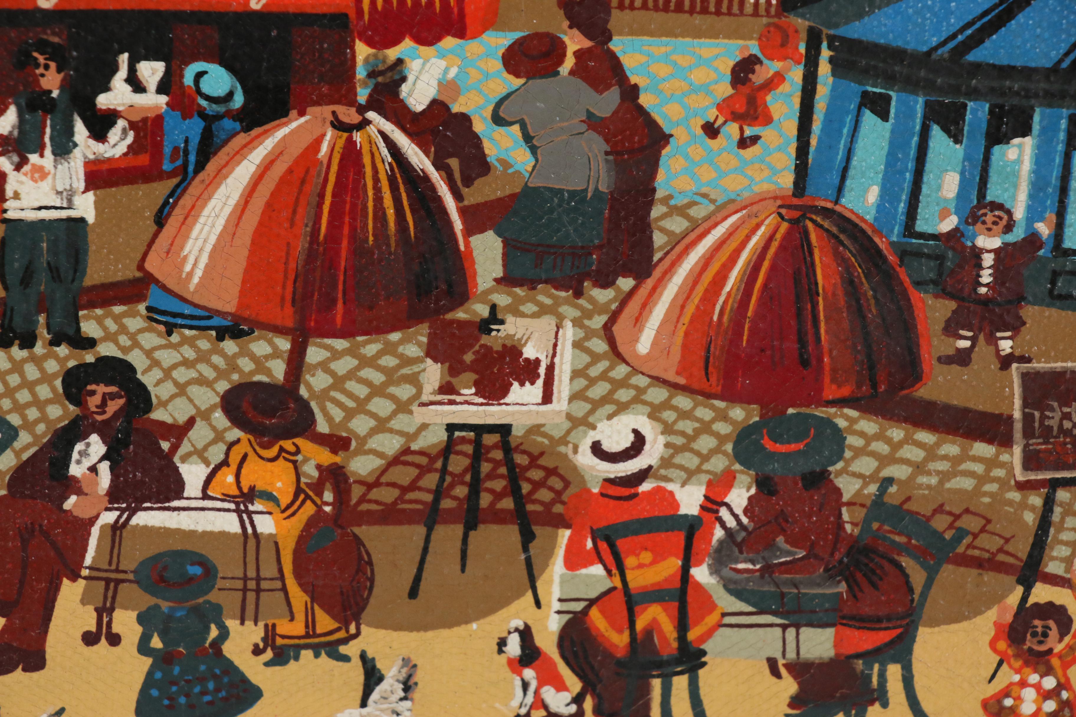 Oil Painting of Parisian Street Scene