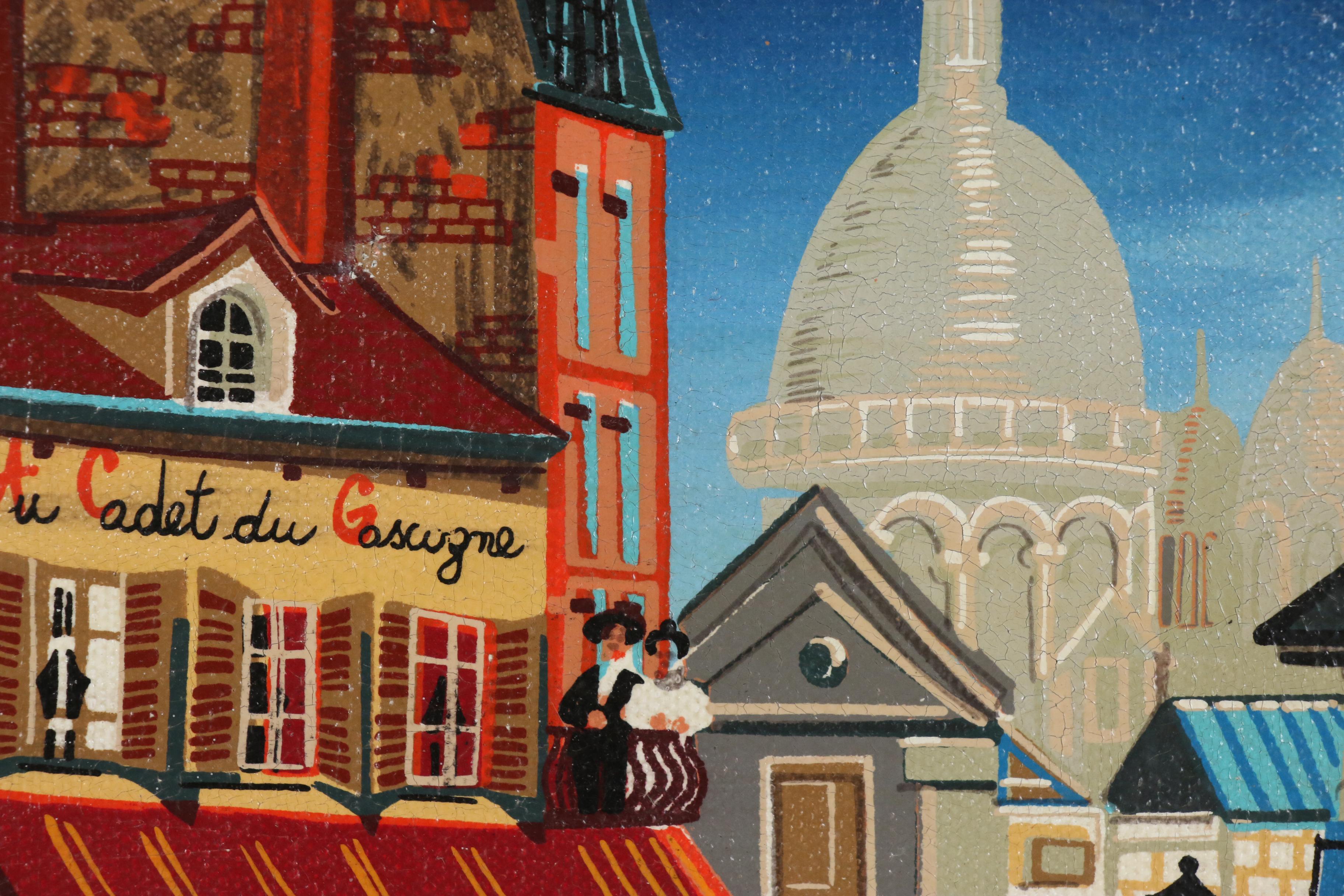 Oil Painting of Parisian Street Scene