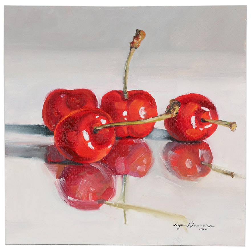 Inga Khanarina Oil Painting of Cherries